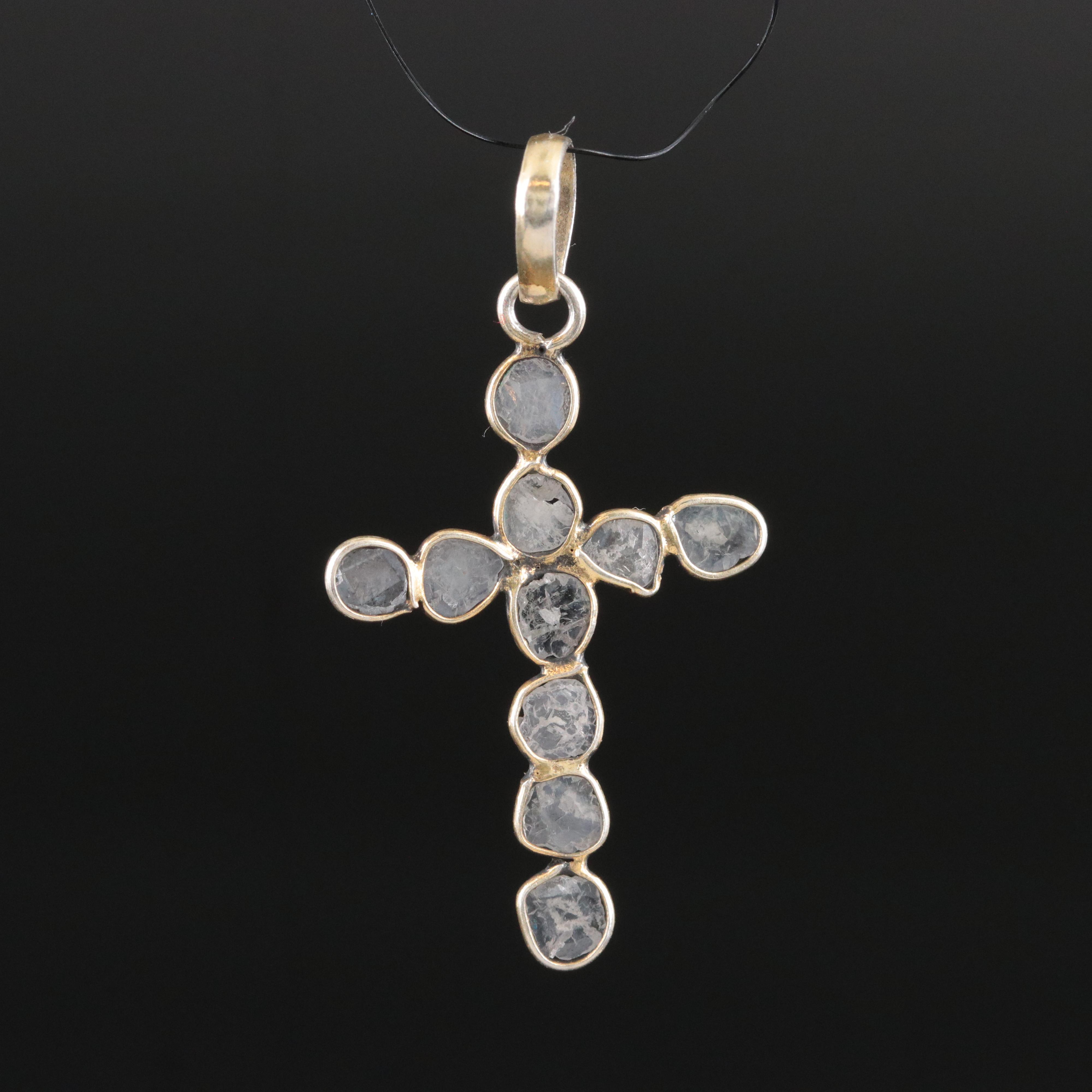 Sterling Diamond Cross Pendant