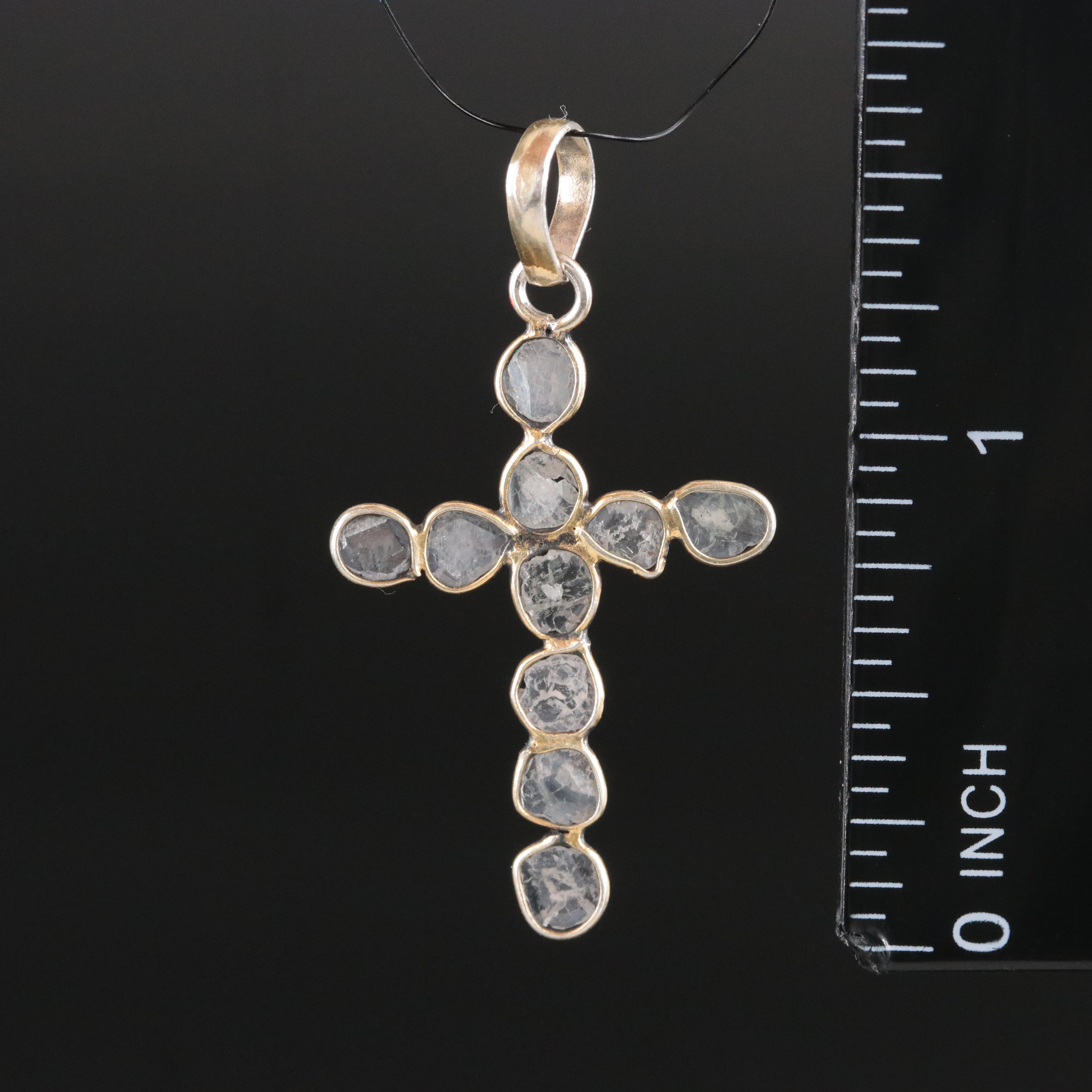 Sterling Diamond Cross Pendant