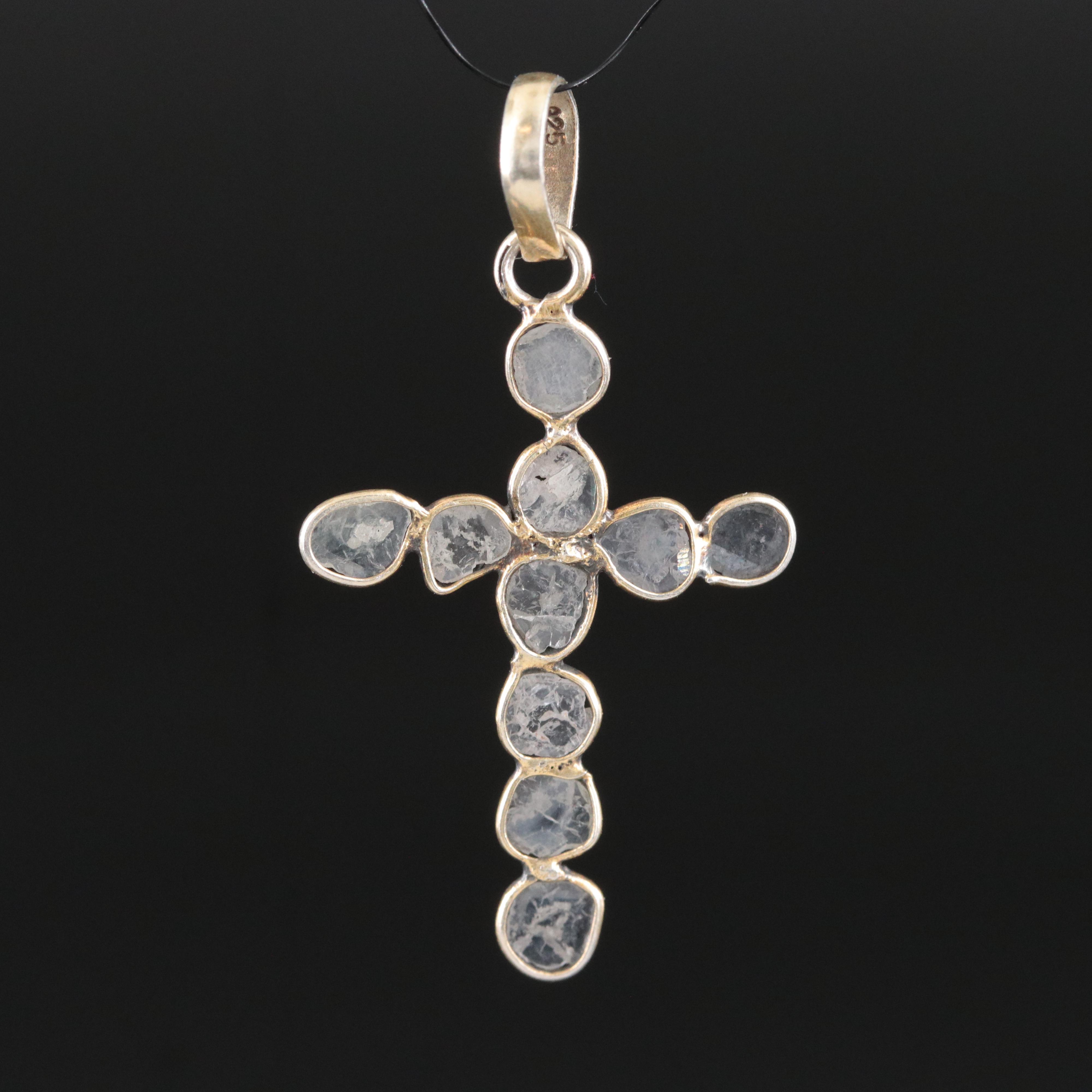 Sterling Diamond Cross Pendant