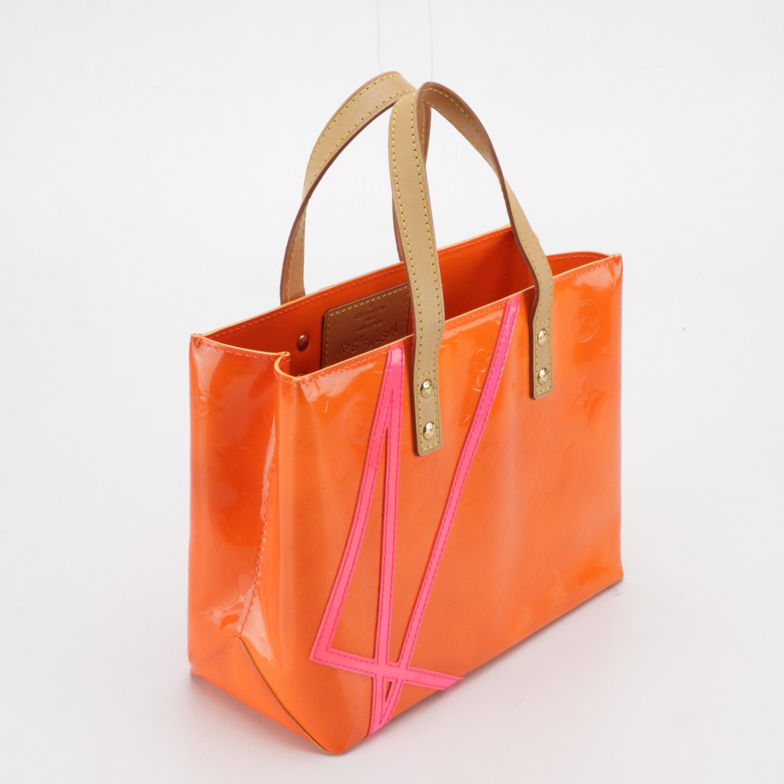 Louis Vuitton x Robert Wilson Reade PM Tote in Neon Orange/Pink Monogram Vernis