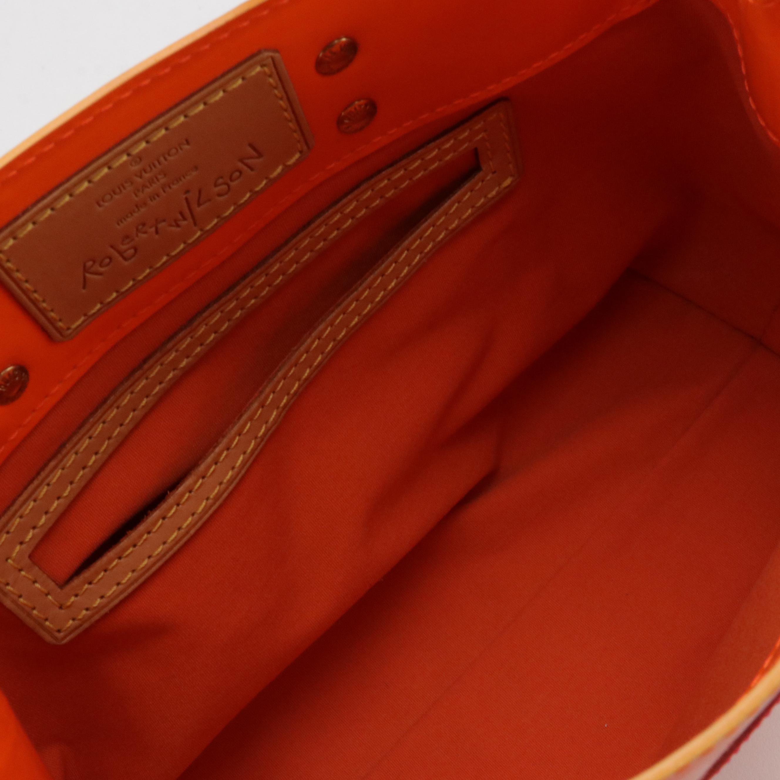 Louis Vuitton x Robert Wilson Reade PM Tote in Neon Orange/Pink Monogram Vernis