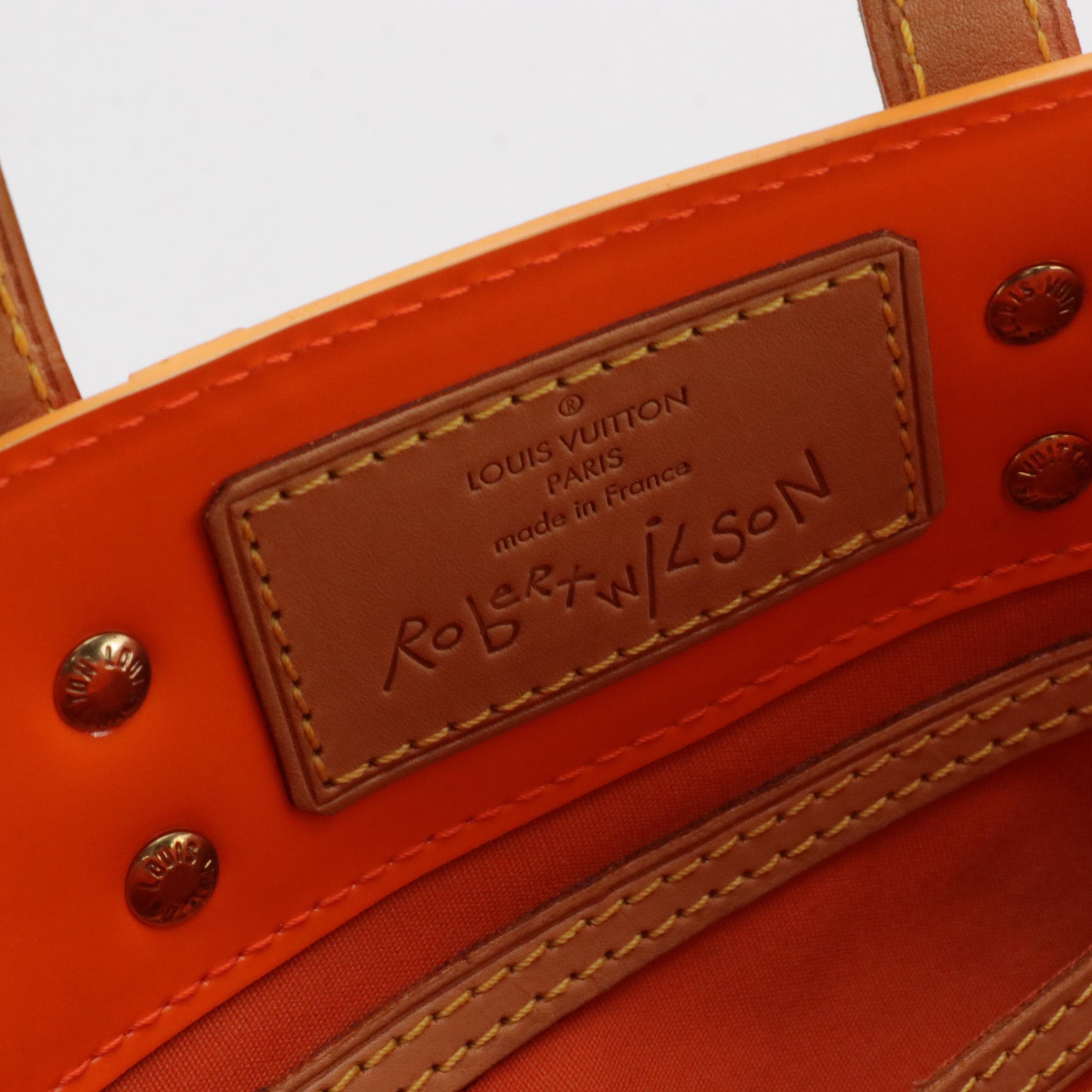 Louis Vuitton x Robert Wilson Reade PM Tote in Neon Orange/Pink Monogram Vernis