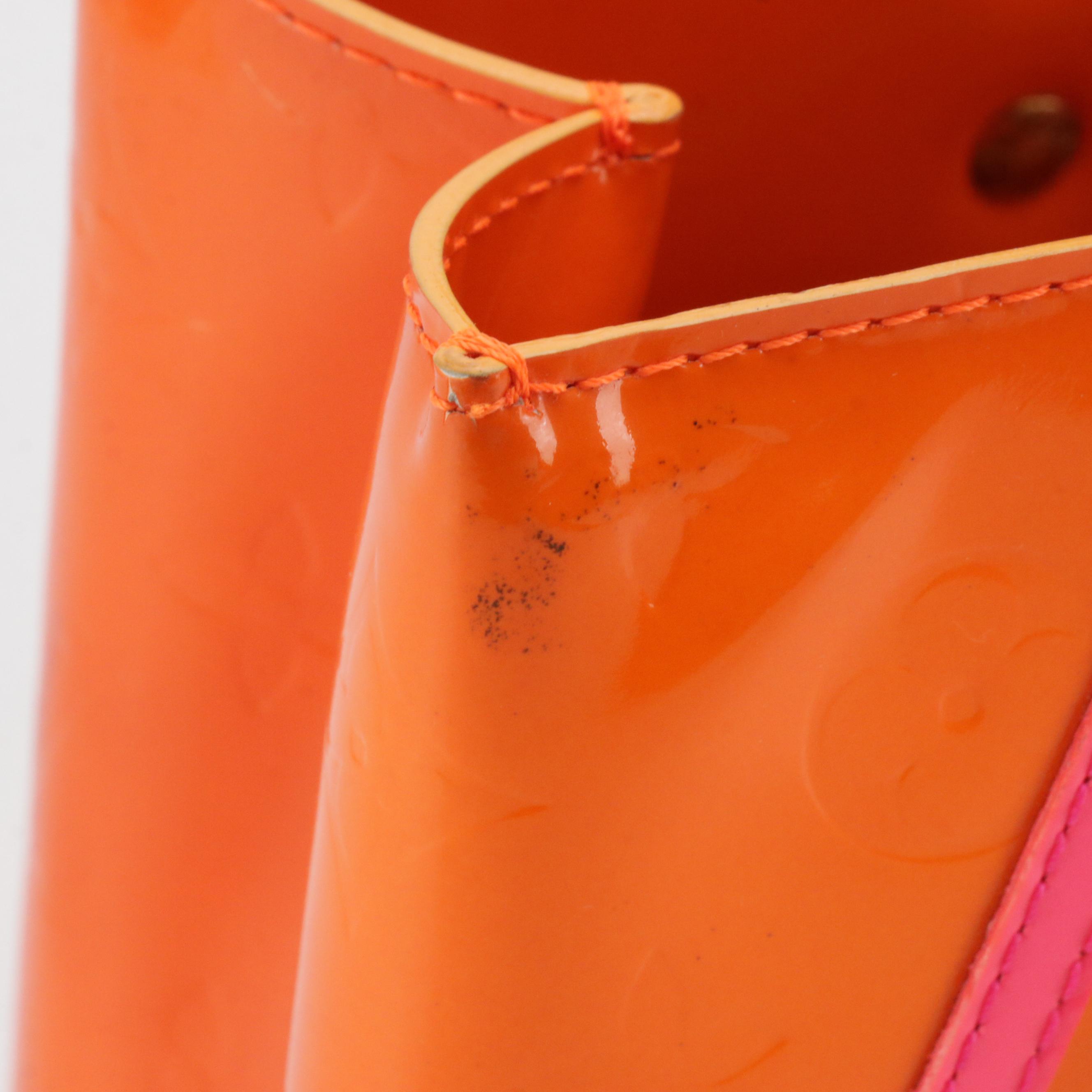 Louis Vuitton x Robert Wilson Reade PM Tote in Neon Orange/Pink Monogram Vernis