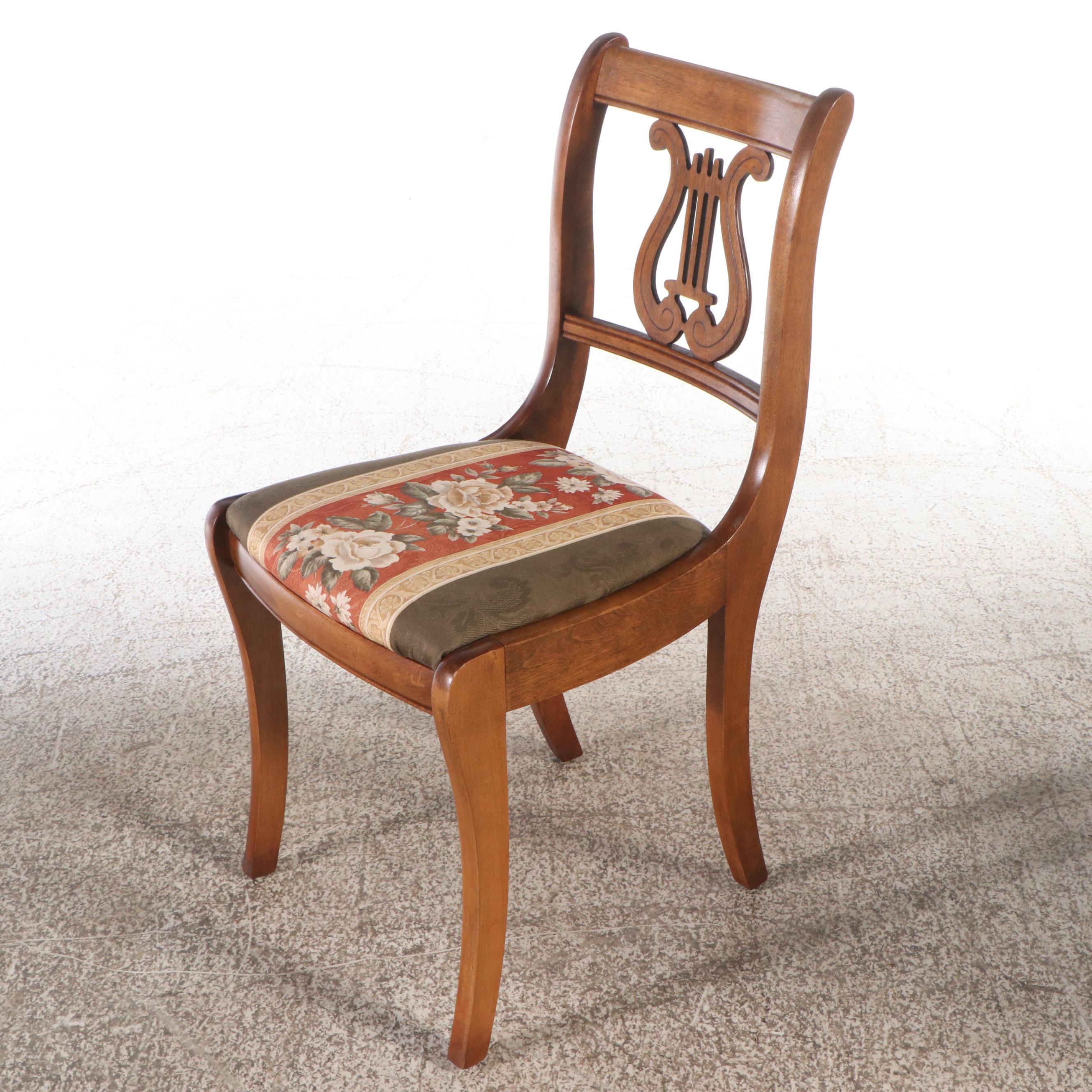 Pair of Duncan Phyfe Style Lyre-Back Side Chairs, 20th Century