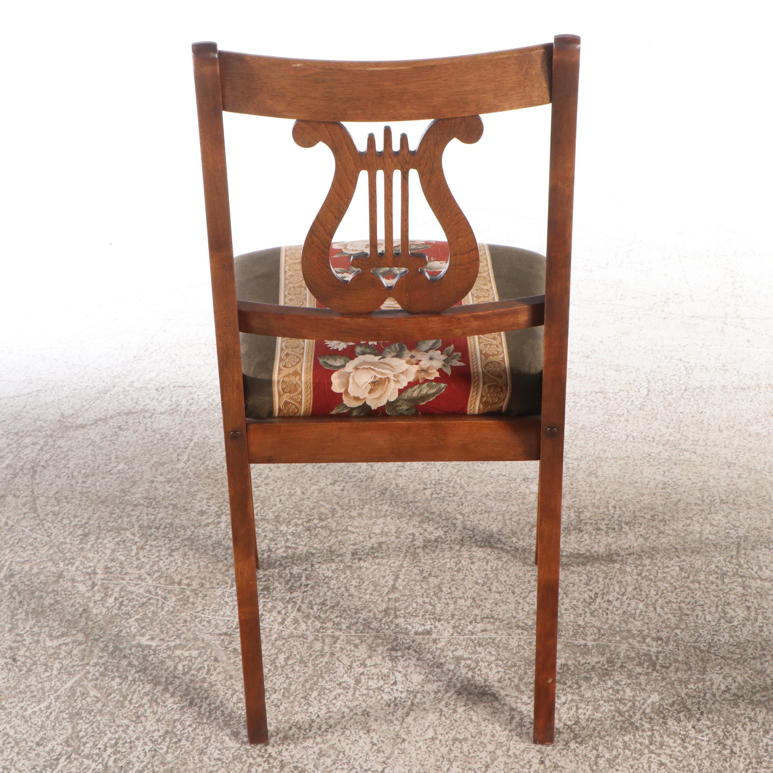 Pair of Duncan Phyfe Style Lyre-Back Side Chairs, 20th Century