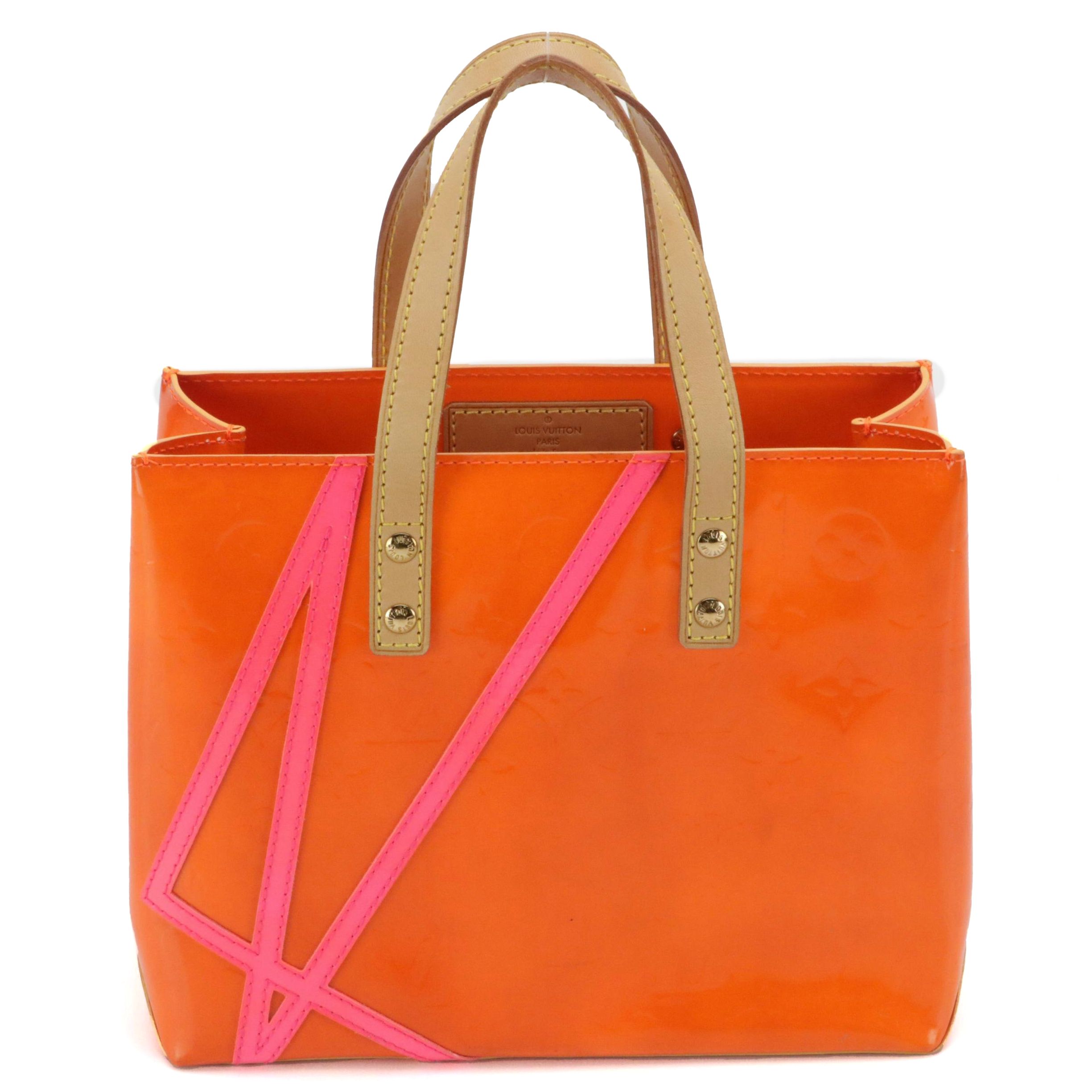 Louis Vuitton x Robert Wilson Reade PM Tote in Neon Orange/Pink Monogram Vernis