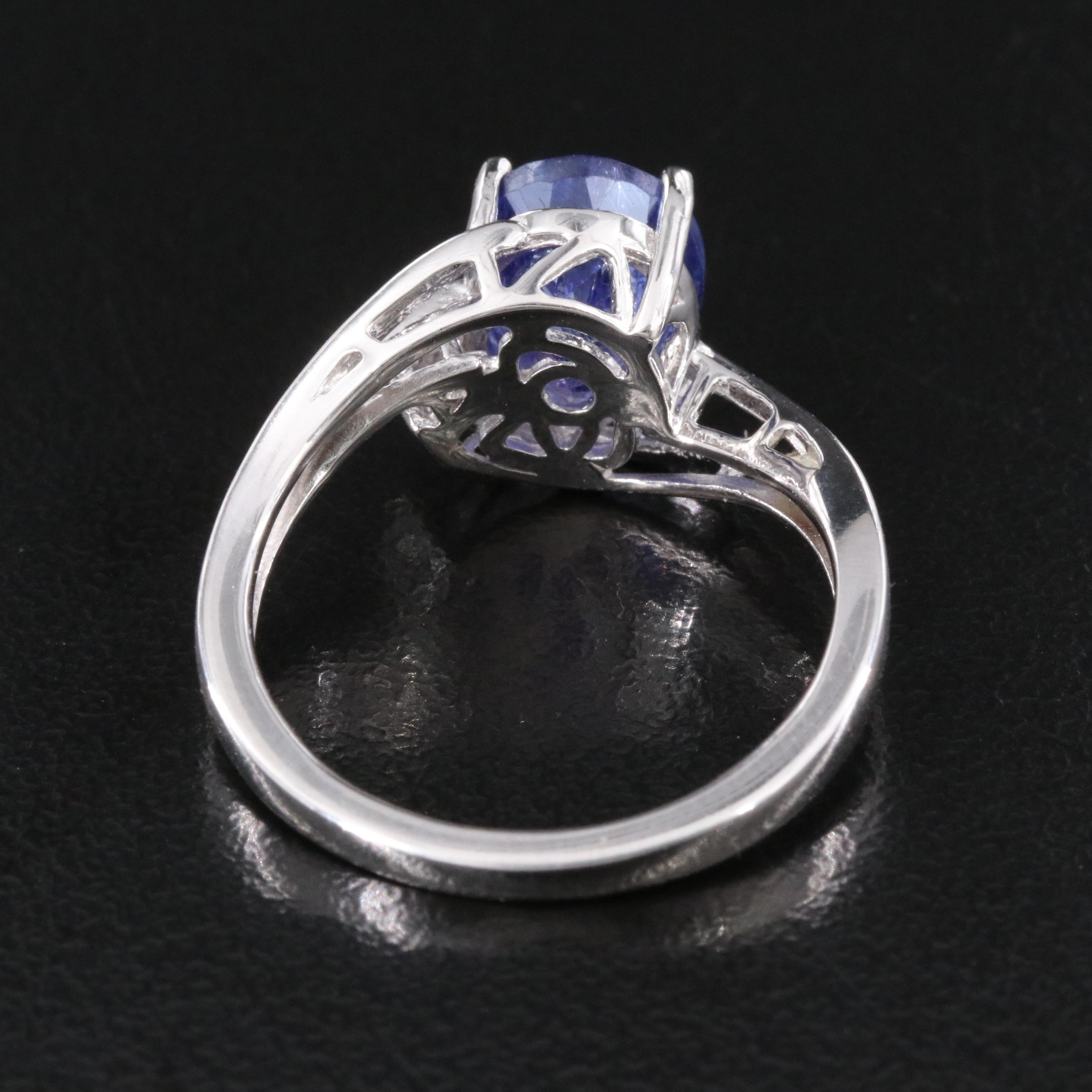 Oscar Friedman Sterling Tanzanite and Diamond Ring