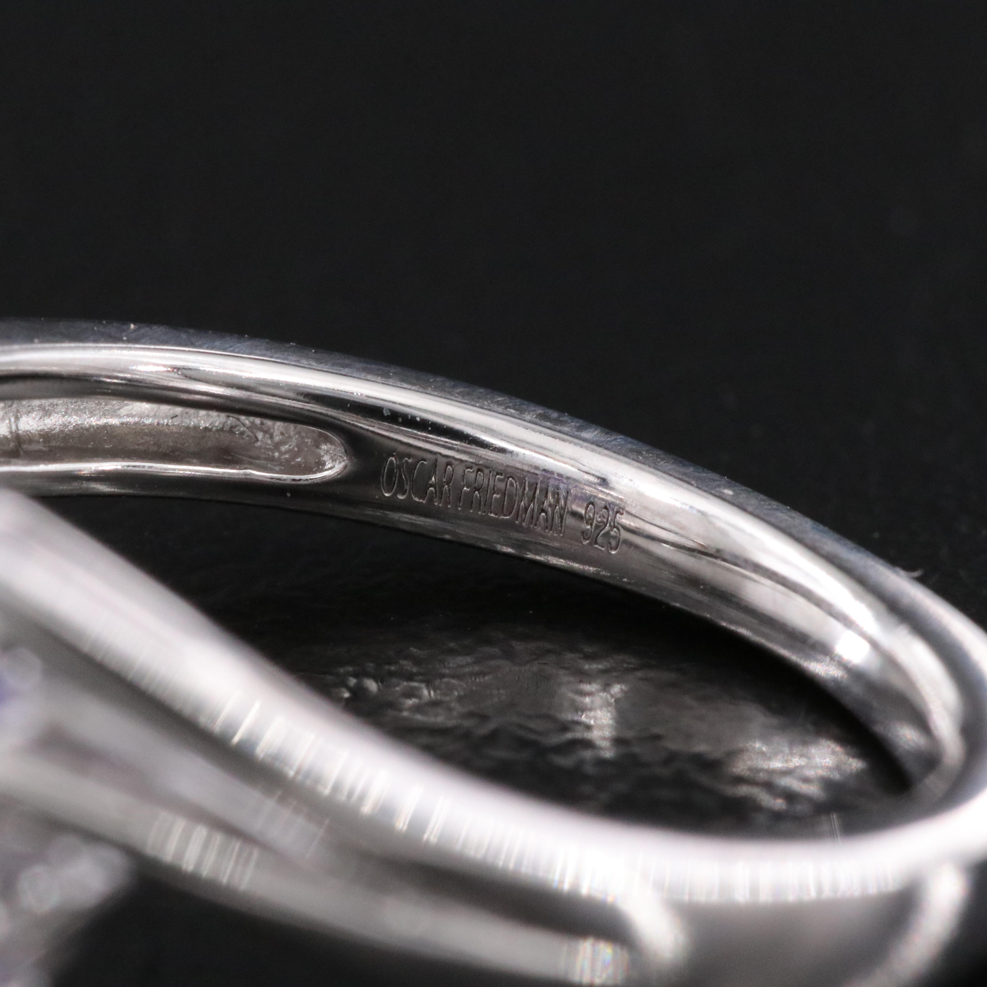 Oscar Friedman Sterling Tanzanite and Diamond Ring