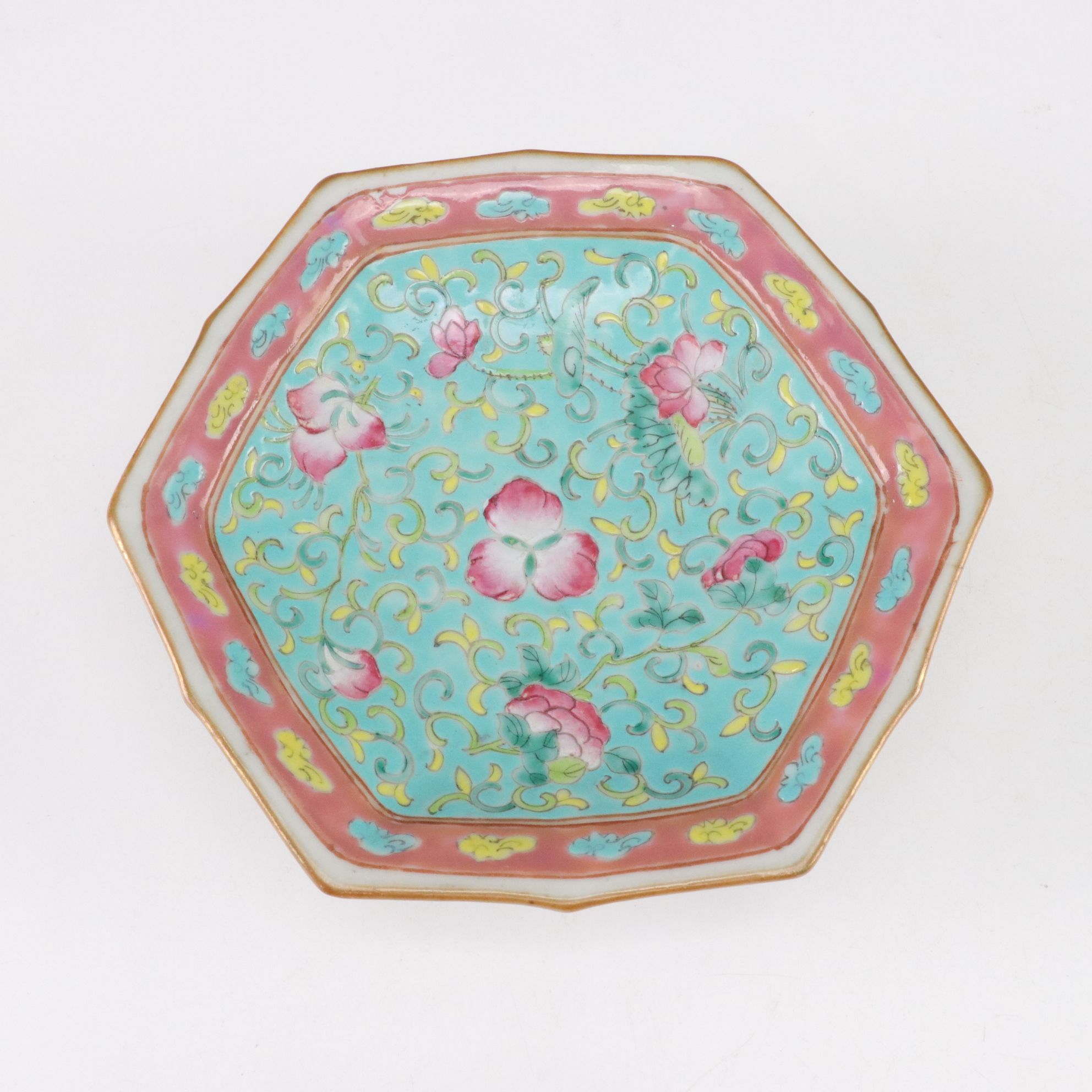 Chinese Famille Rose and Gilt Porcelain Dishes, Early to Mid 20th C.