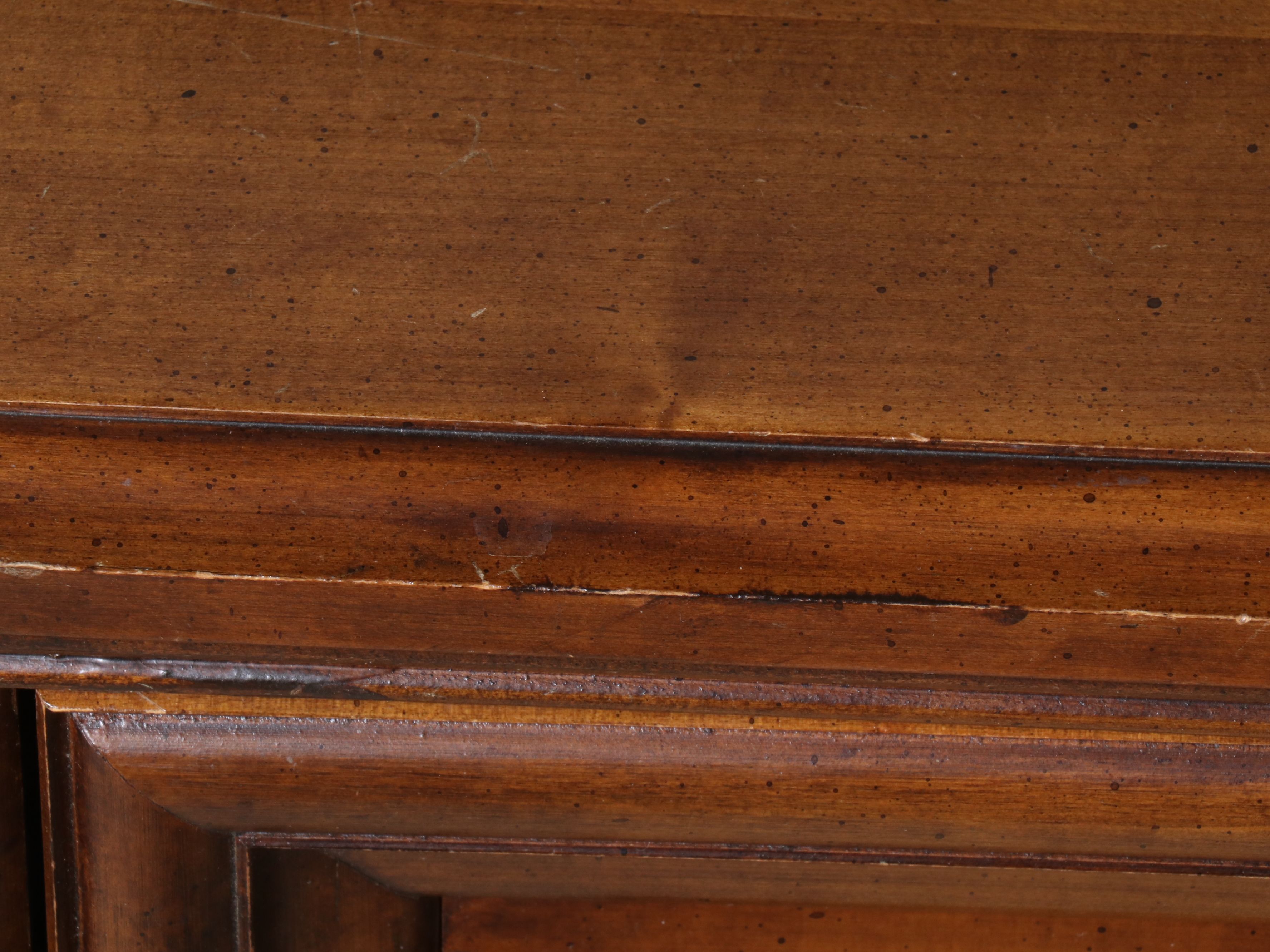 Butler Mediterranean Style Maple Console Cabinet with Mirror, 1960s
