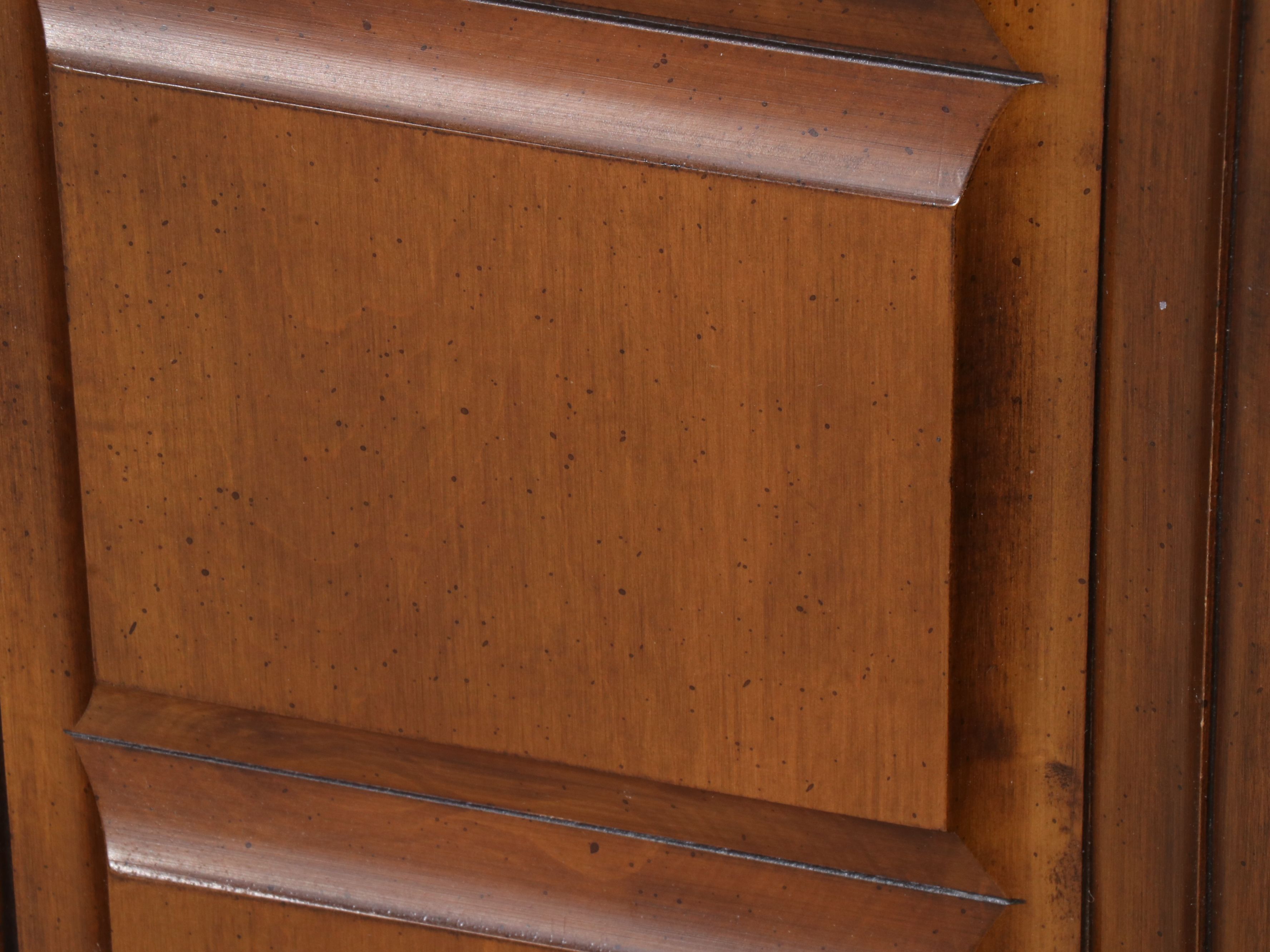 Butler Mediterranean Style Maple Console Cabinet with Mirror, 1960s