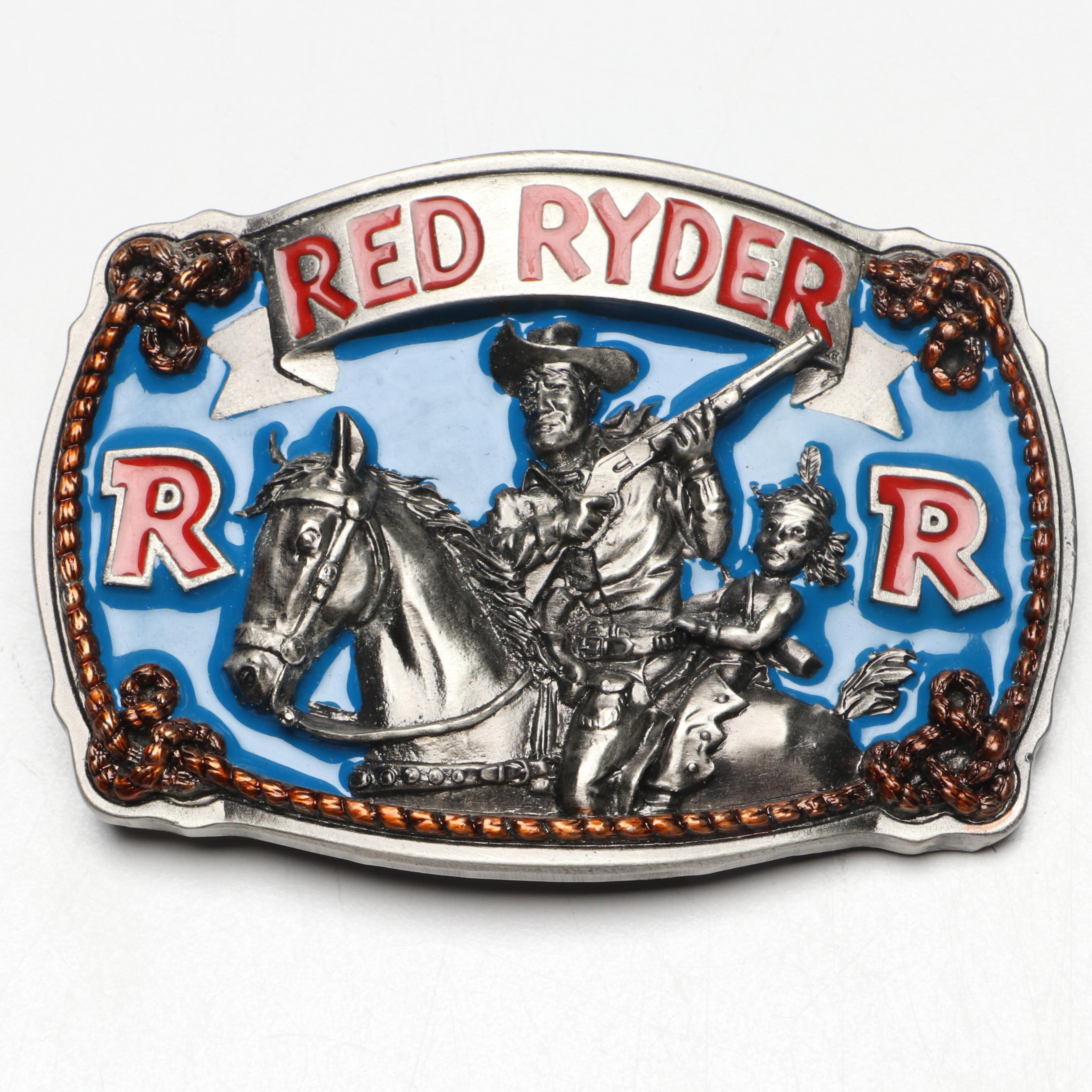 Smoky Mountain Knife Works "Red Ryder" Belt Buckle with Folding Knife
