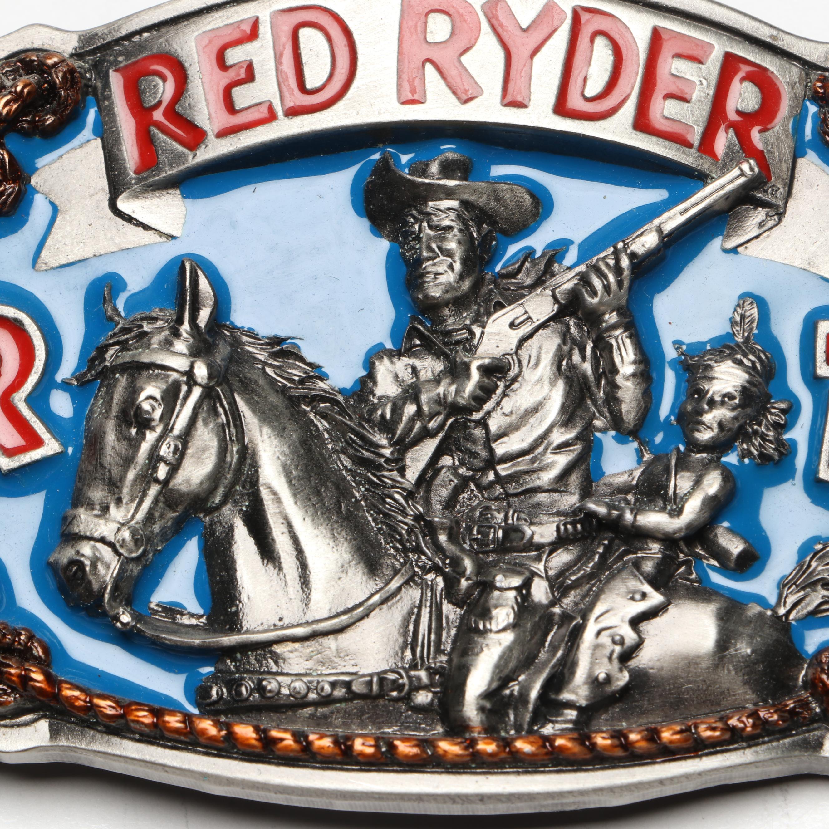 Smoky Mountain Knife Works "Red Ryder" Belt Buckle with Folding Knife