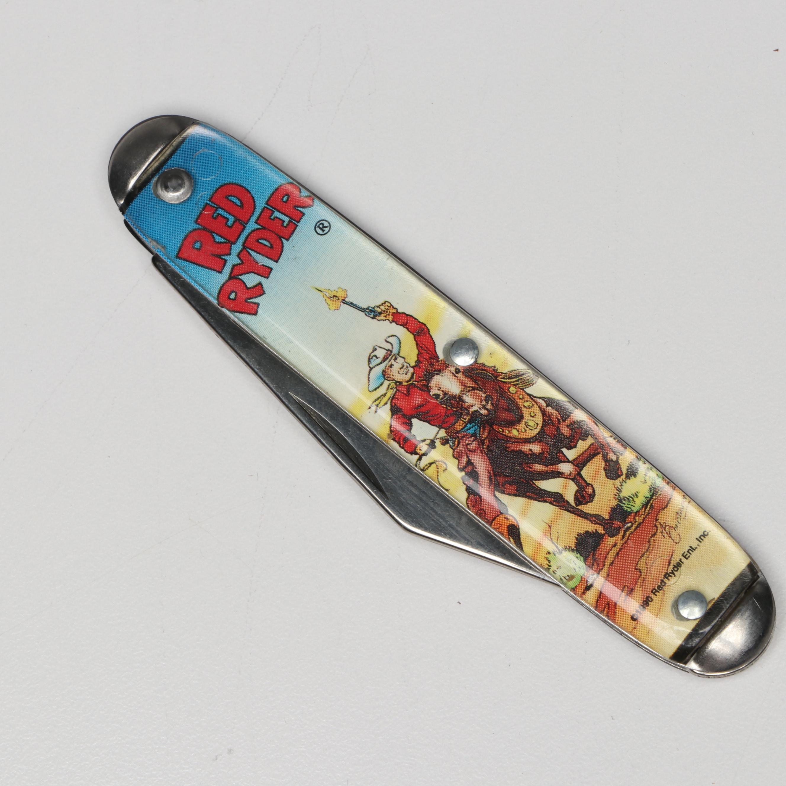 Smoky Mountain Knife Works "Red Ryder" Belt Buckle with Folding Knife