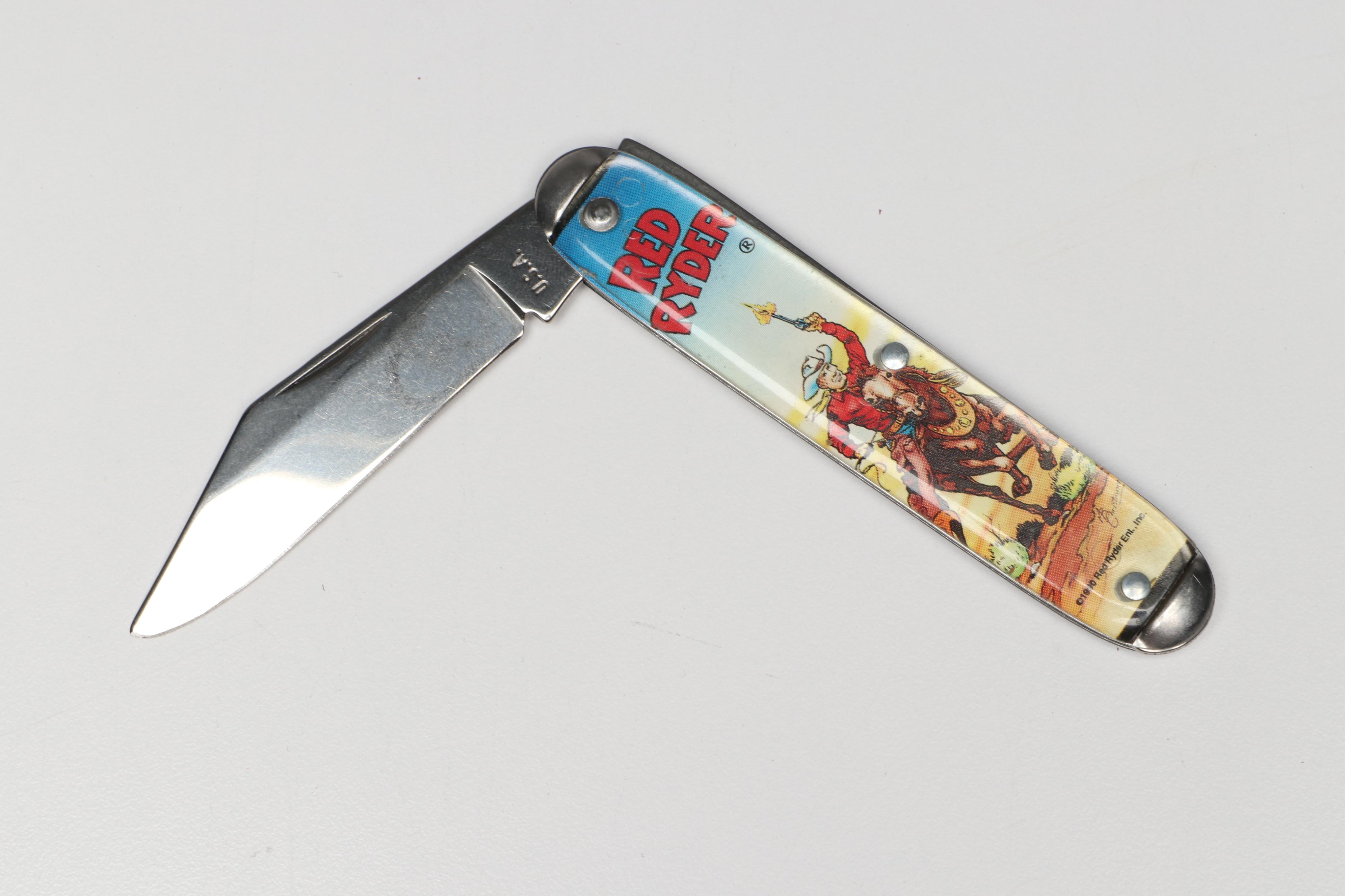 Smoky Mountain Knife Works "Red Ryder" Belt Buckle with Folding Knife