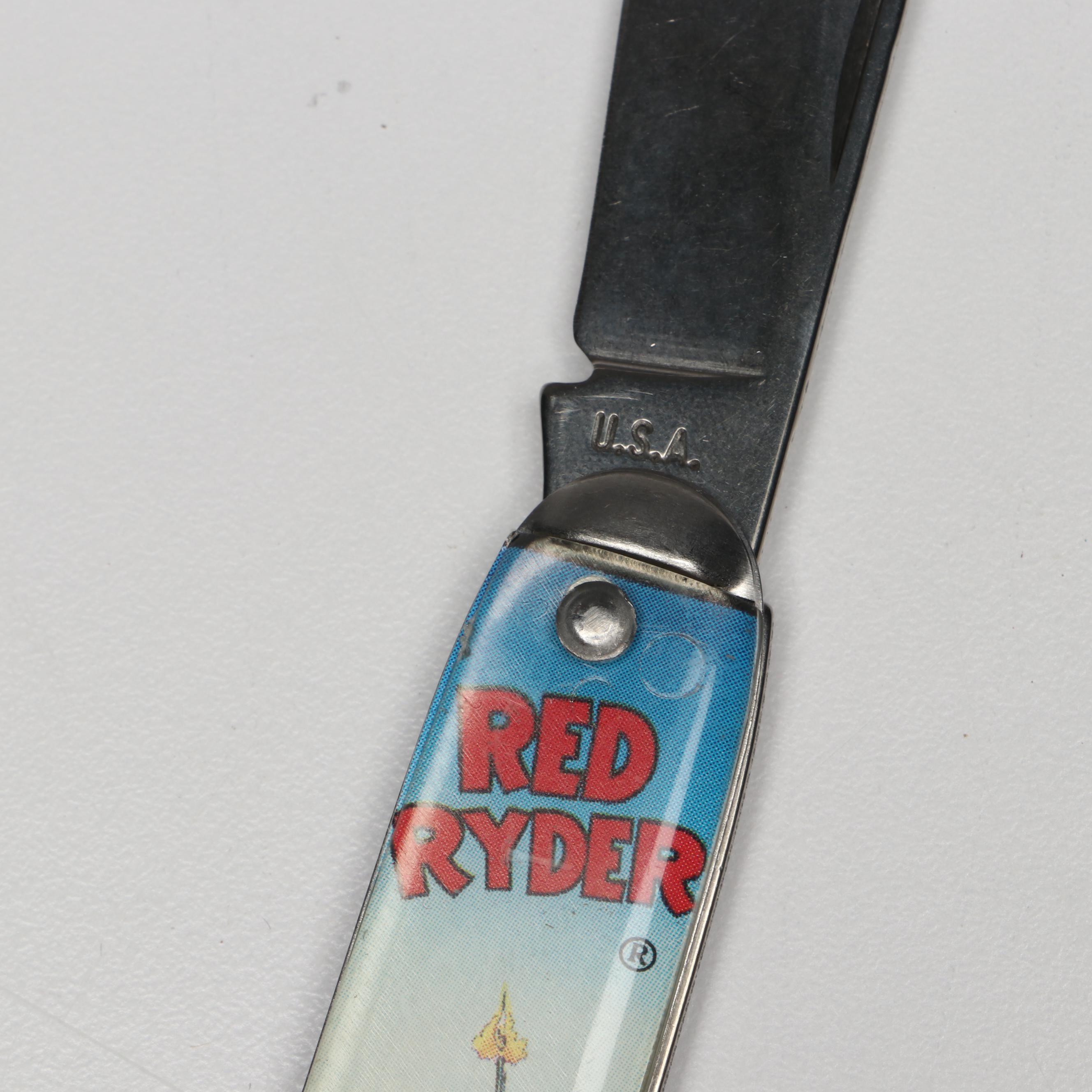 Smoky Mountain Knife Works "Red Ryder" Belt Buckle with Folding Knife