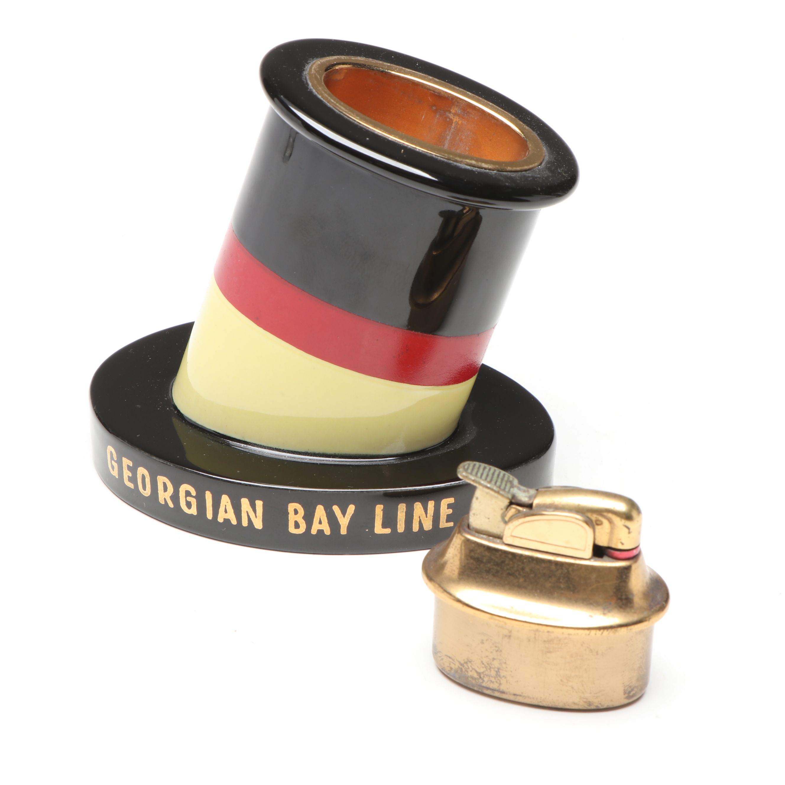 Georgian Bay Lines Silver Plate Coffee Pot with Table Lighter and Cup