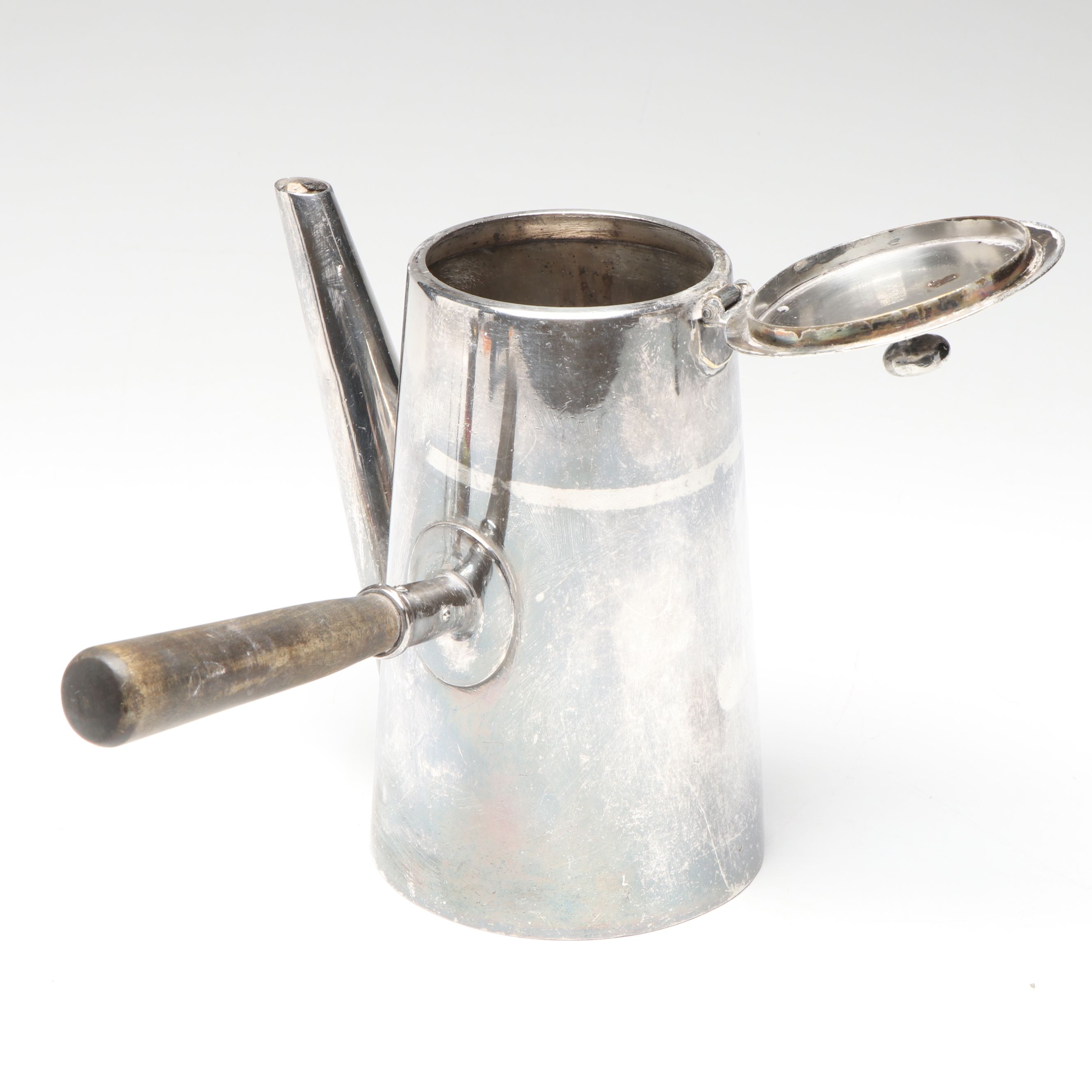 Georgian Bay Lines Silver Plate Coffee Pot with Table Lighter and Cup