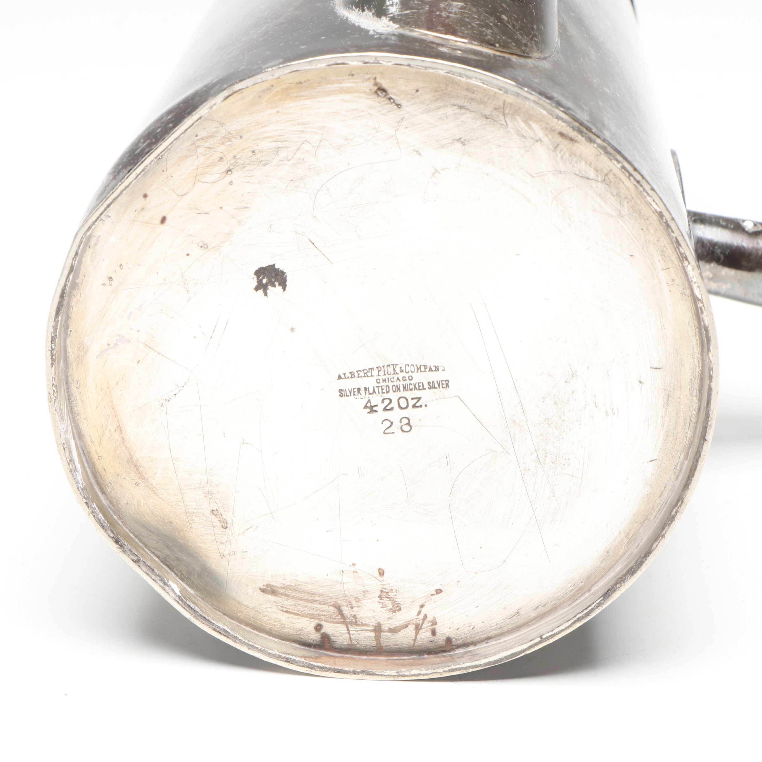 Georgian Bay Lines Silver Plate Coffee Pot with Table Lighter and Cup