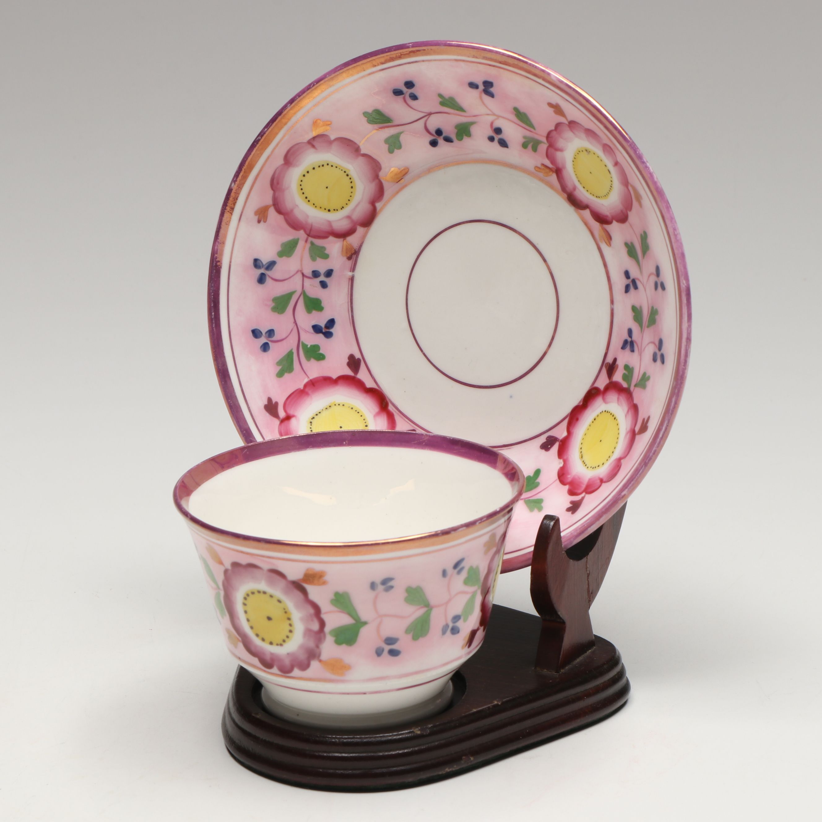 Mason's "Vista" and Other Egg Cups with Hand-Painted Antique Tea Cup Sets