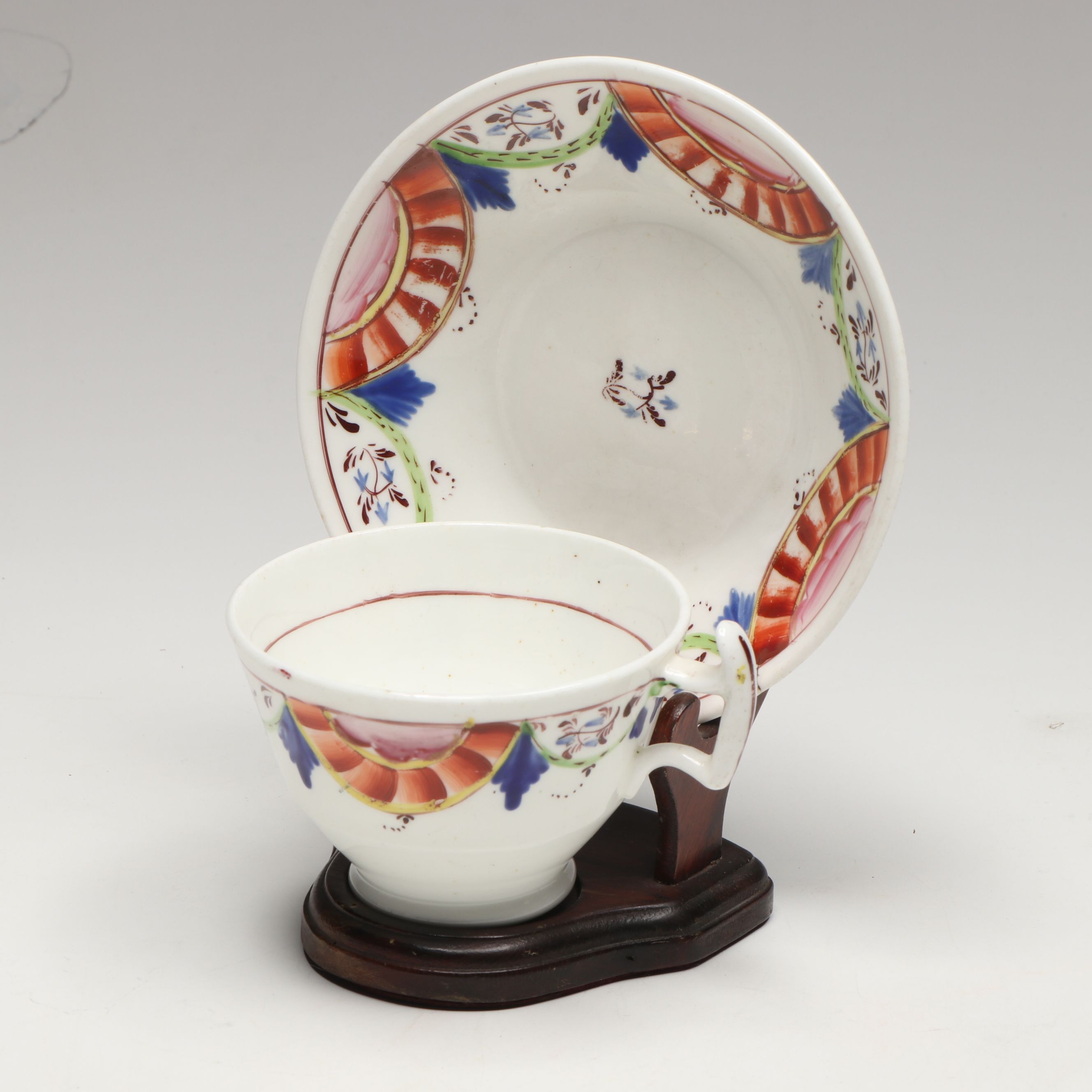 Mason's "Vista" and Other Egg Cups with Hand-Painted Antique Tea Cup Sets