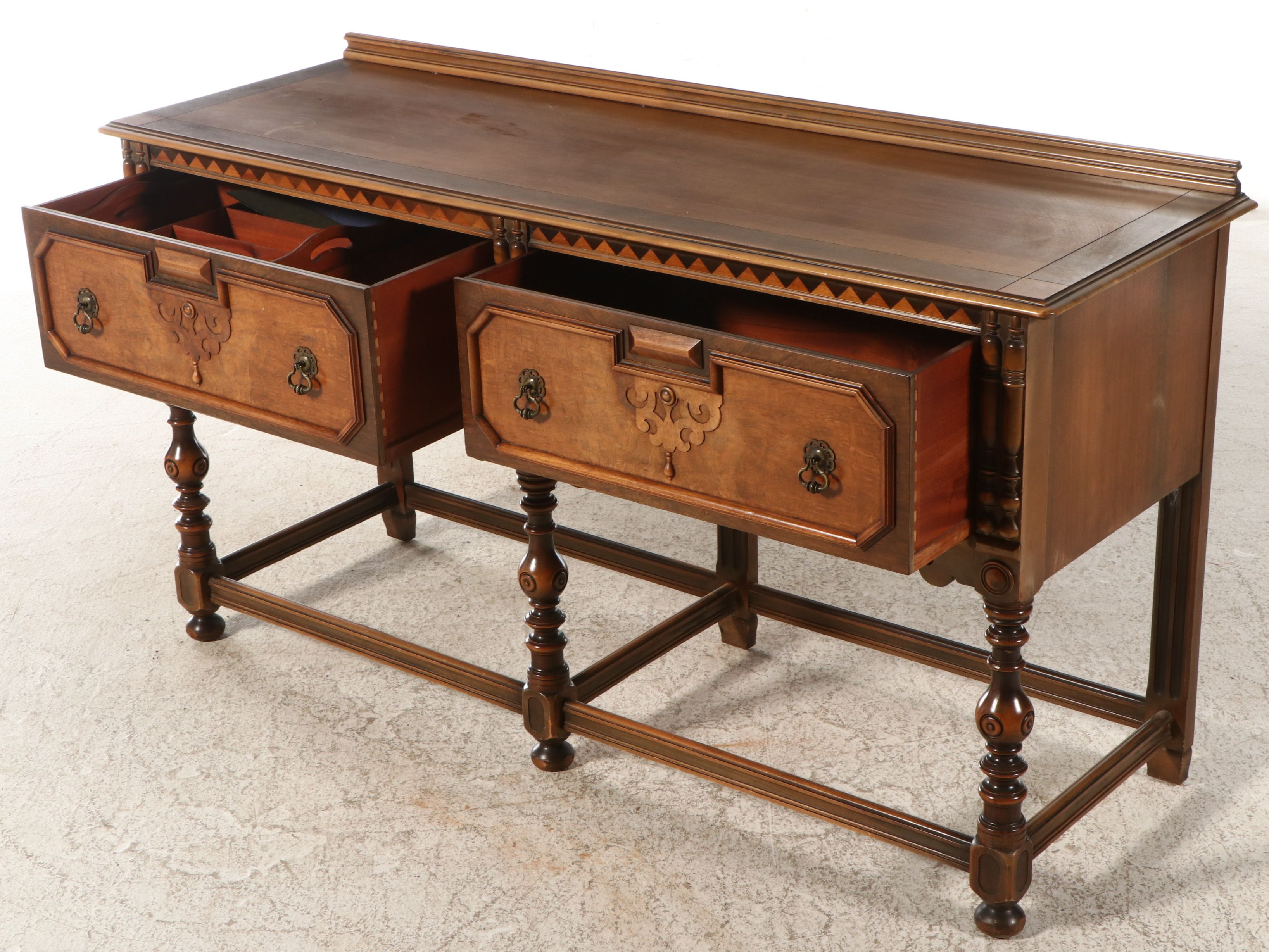 Berkey & Gay Jacobean Style Walnut Sideboard , 1920s