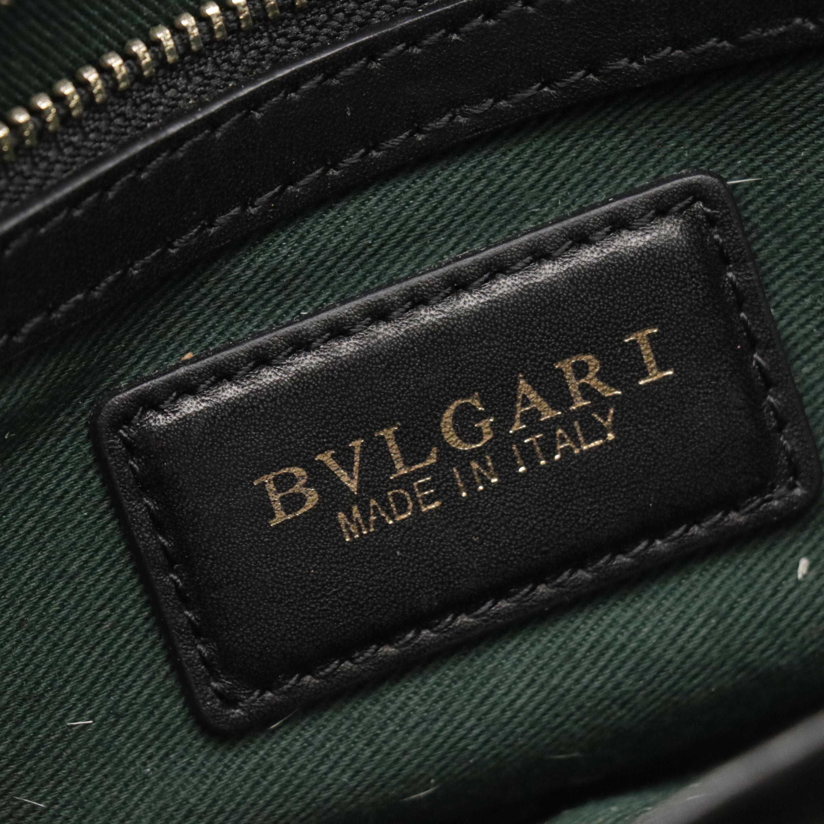 BVLGARI Serpenti Forever Front-Flap Shoulder Bag in Black Lambskin Leather