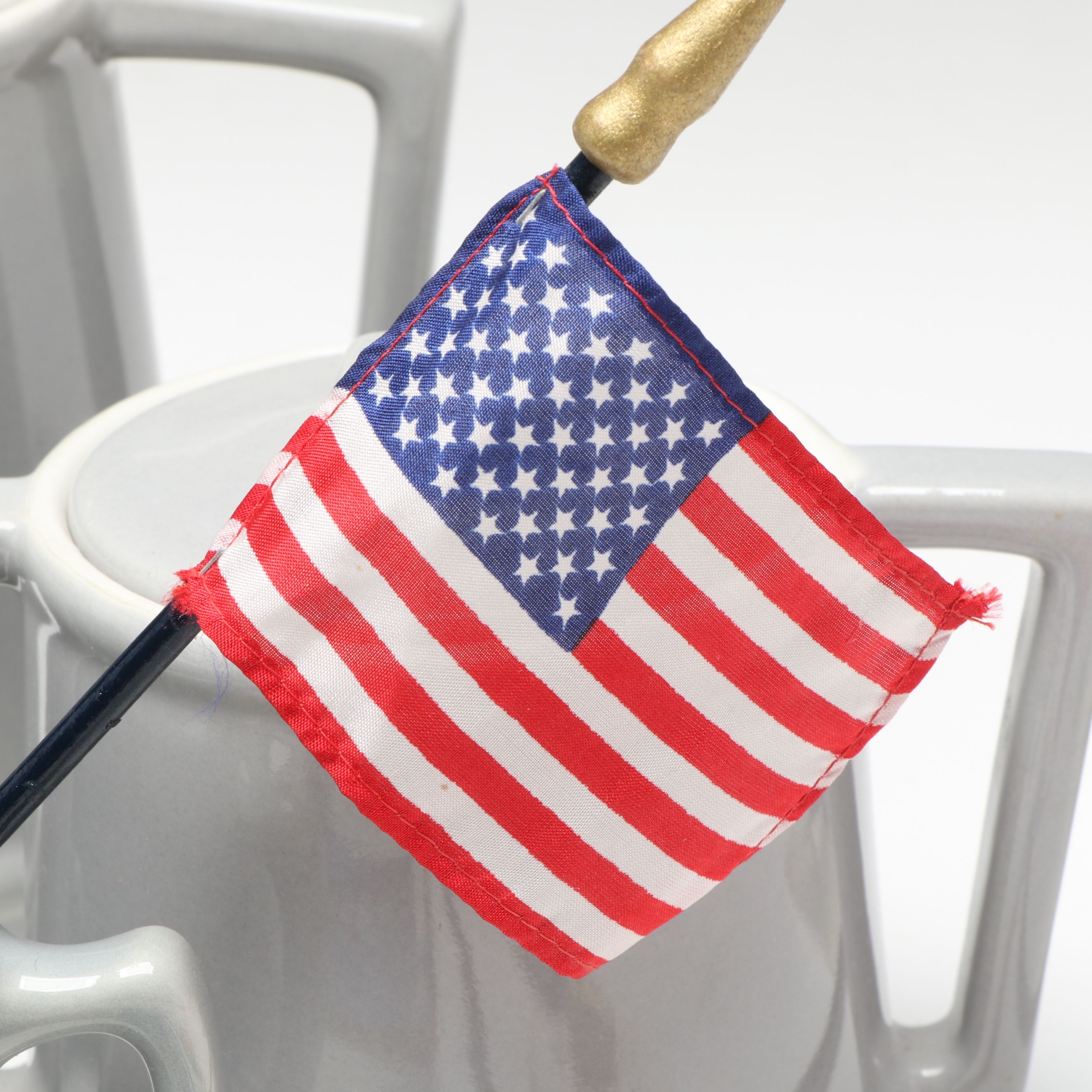 SS United States Photographic Dish with Hall China Tea/Coffee Service and Flags