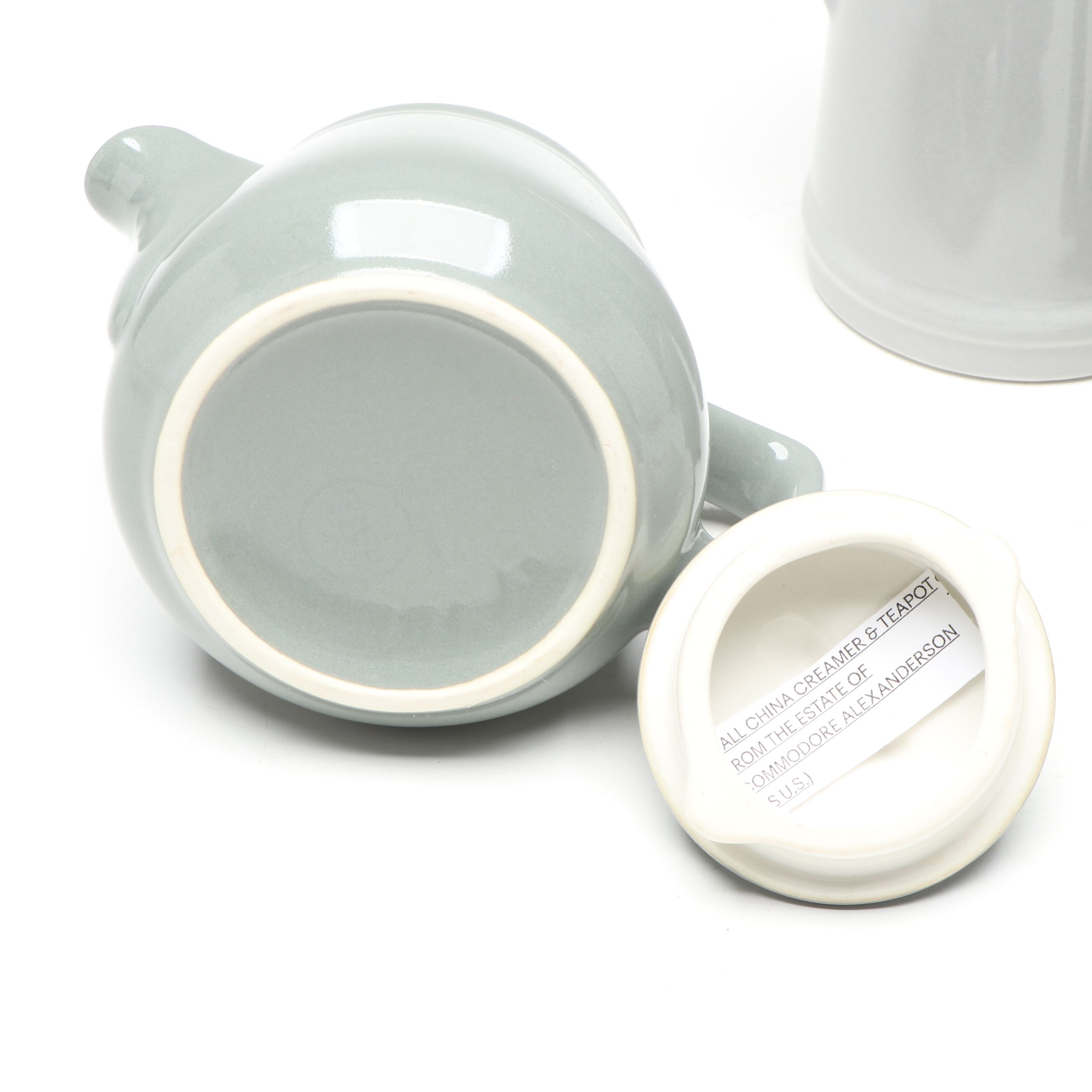 SS United States Photographic Dish with Hall China Tea/Coffee Service and Flags