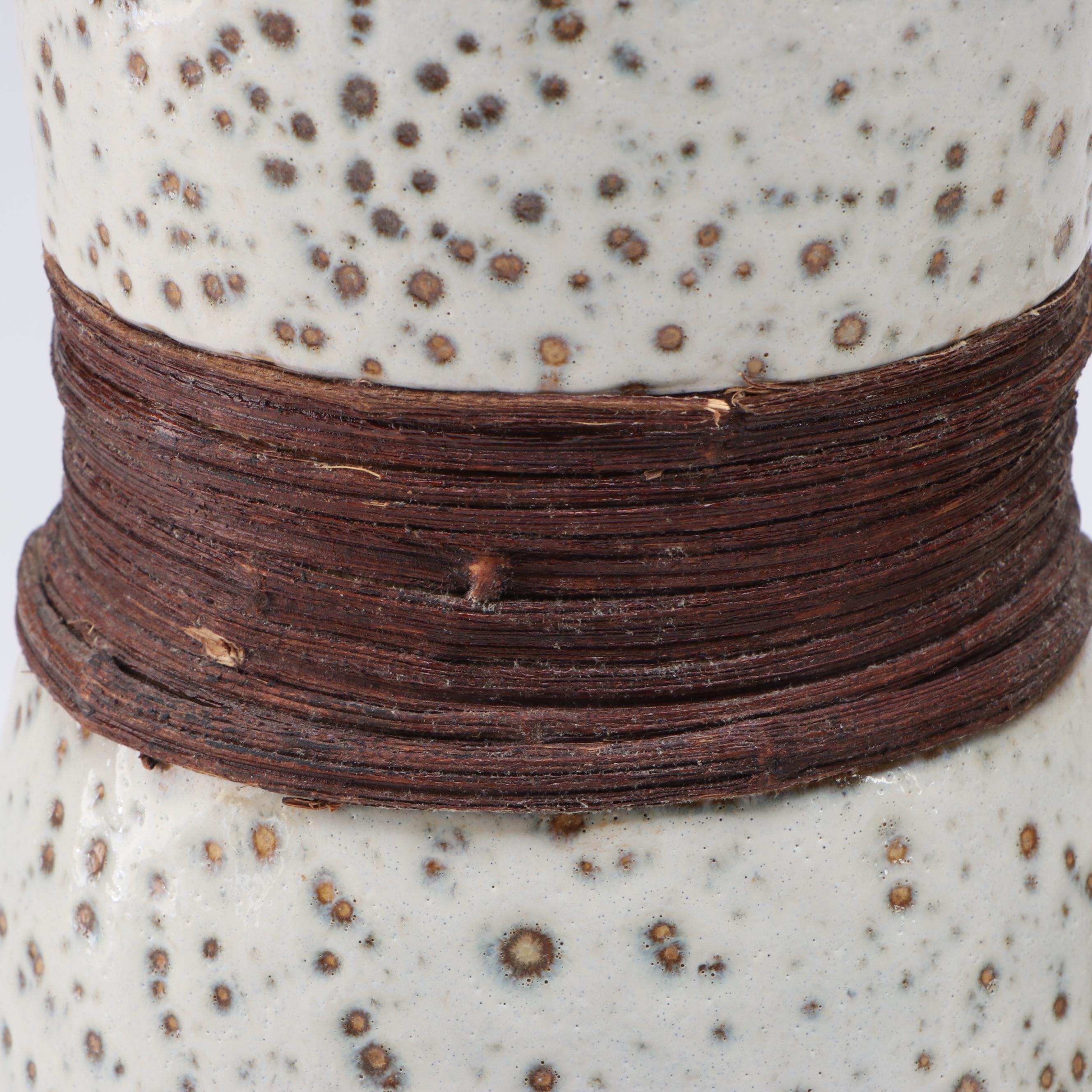 Rustic Japanese Style Vase and Bowl with French Quimper Teacup Set and Owls