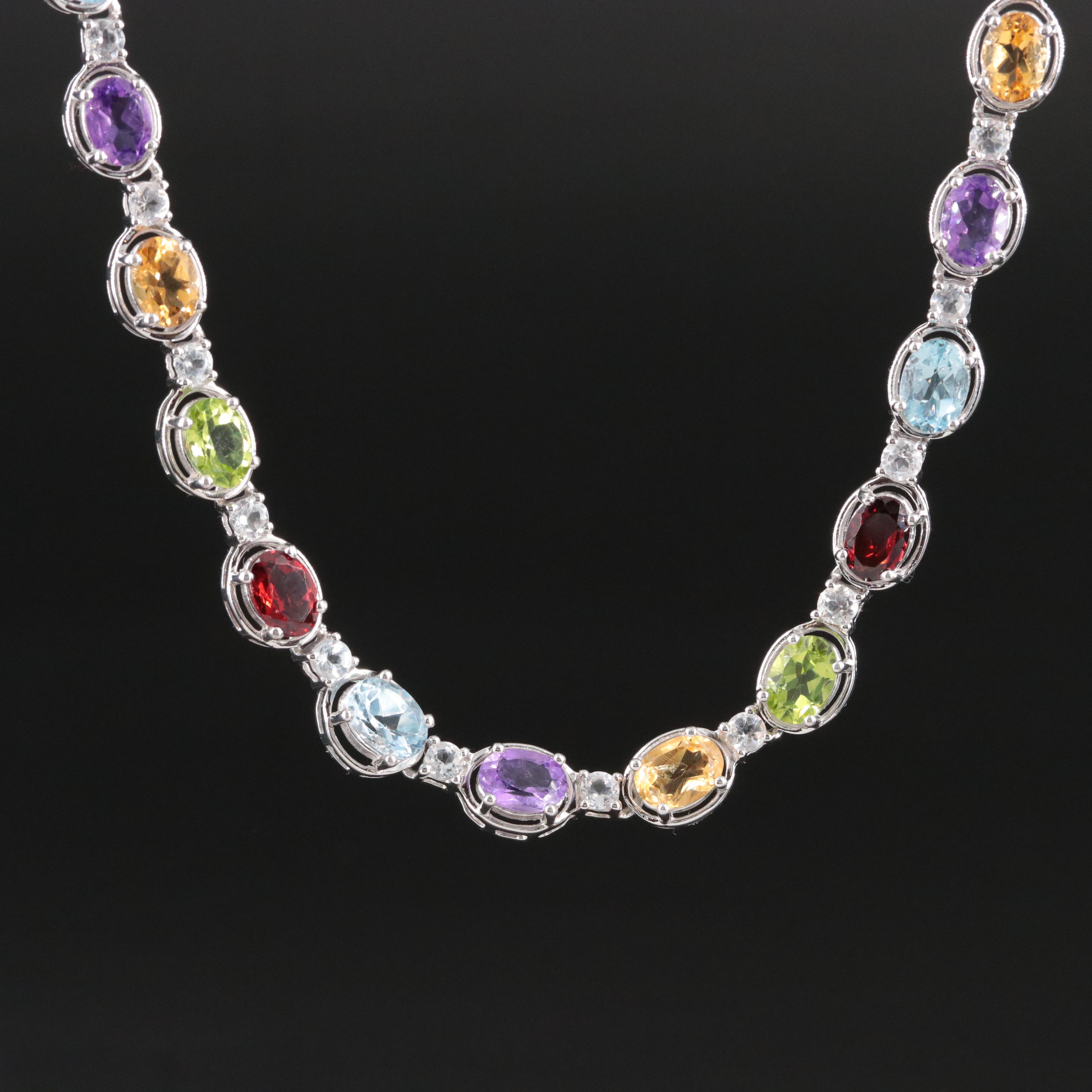 Sterling Gemstone Necklace