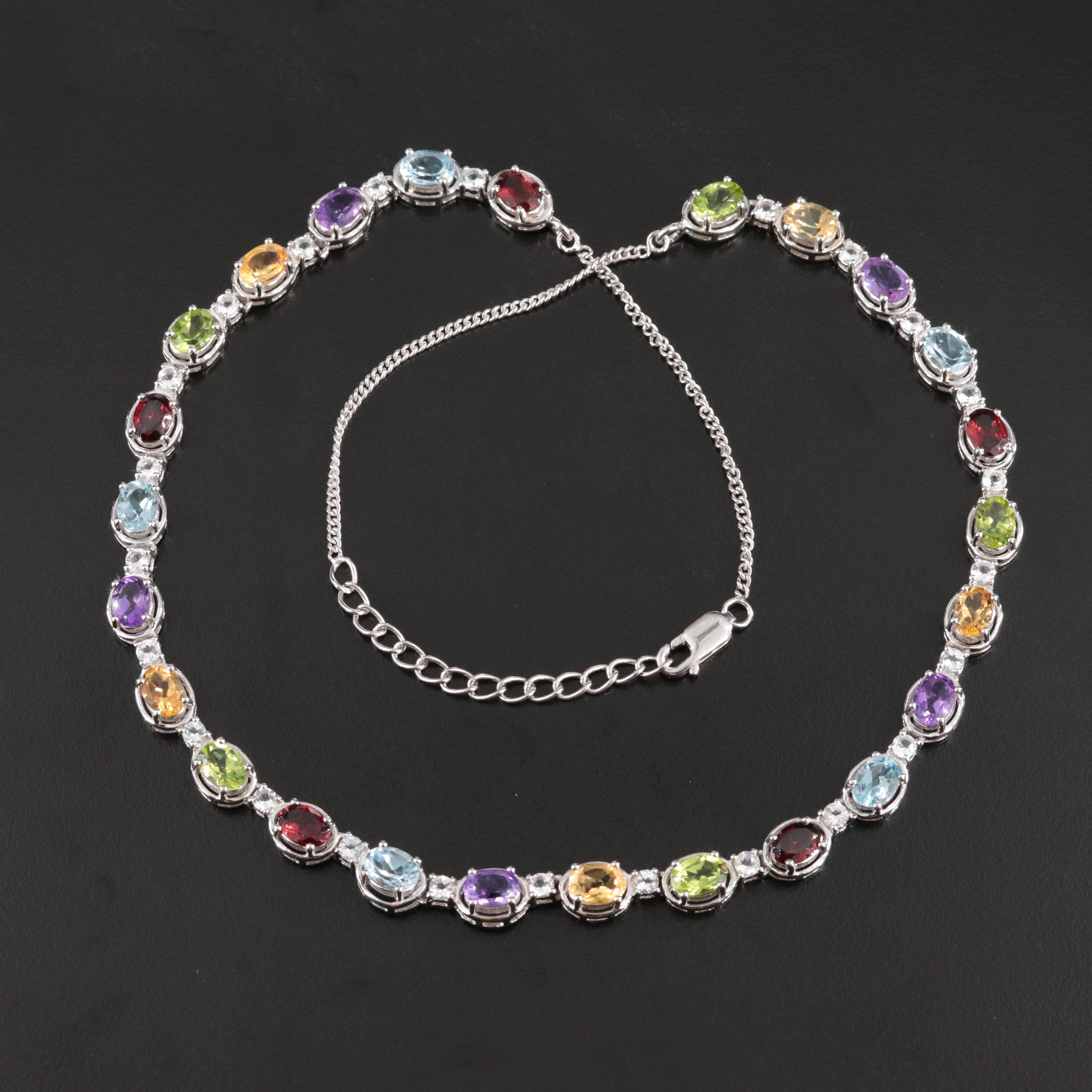 Sterling Gemstone Necklace