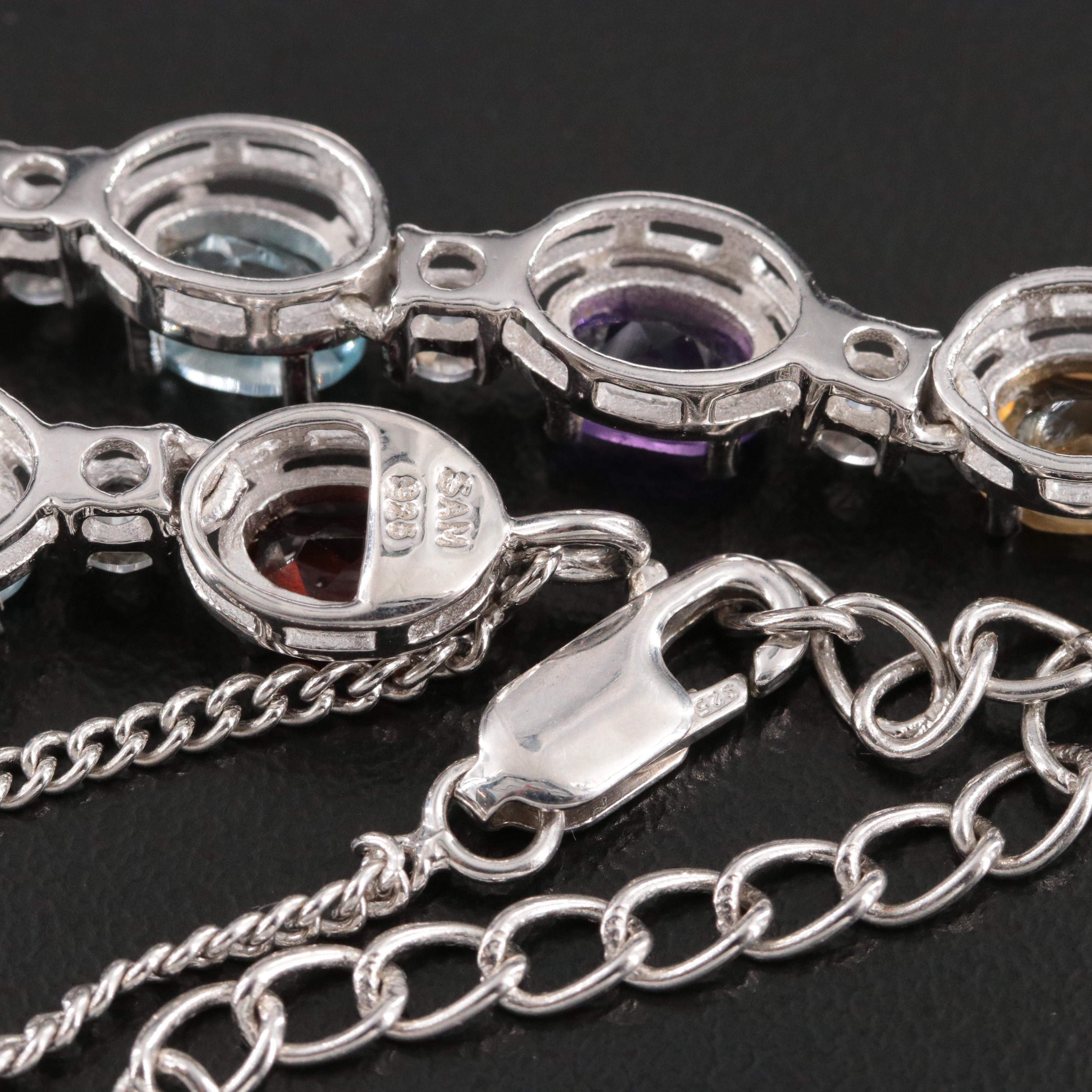 Sterling Gemstone Necklace