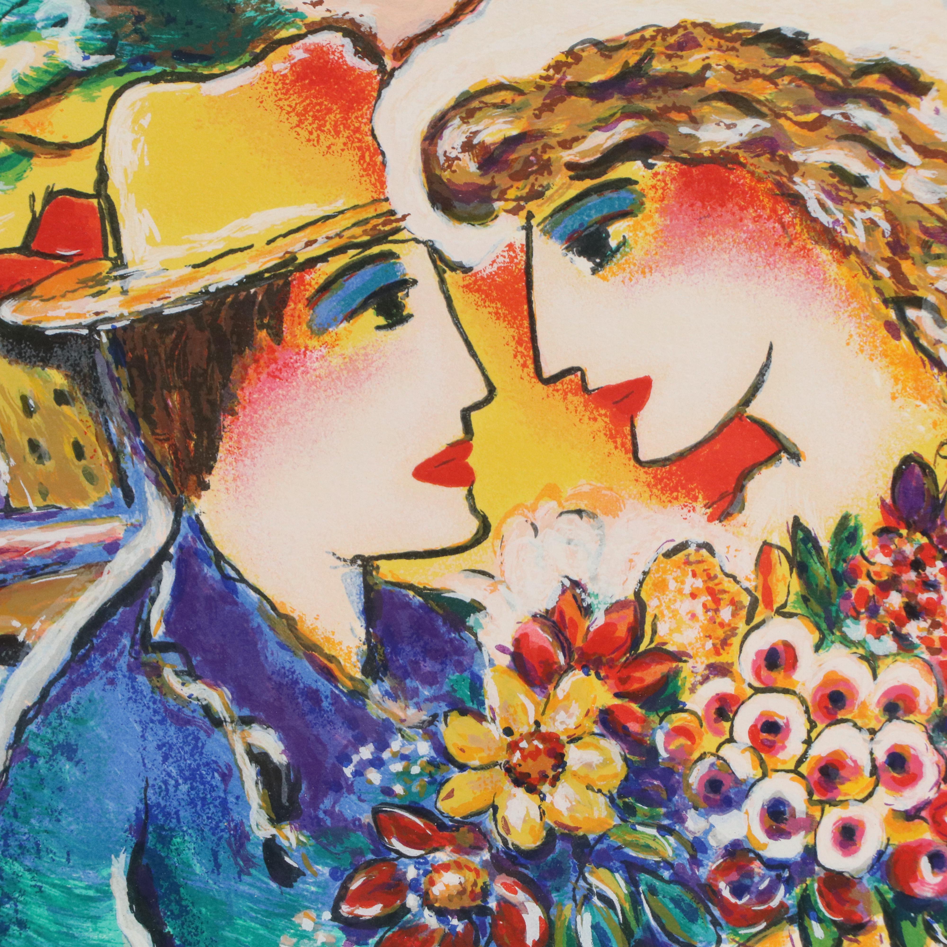 Zamy Steynovitz Serigraph "Speaking Love," Late 20th Century