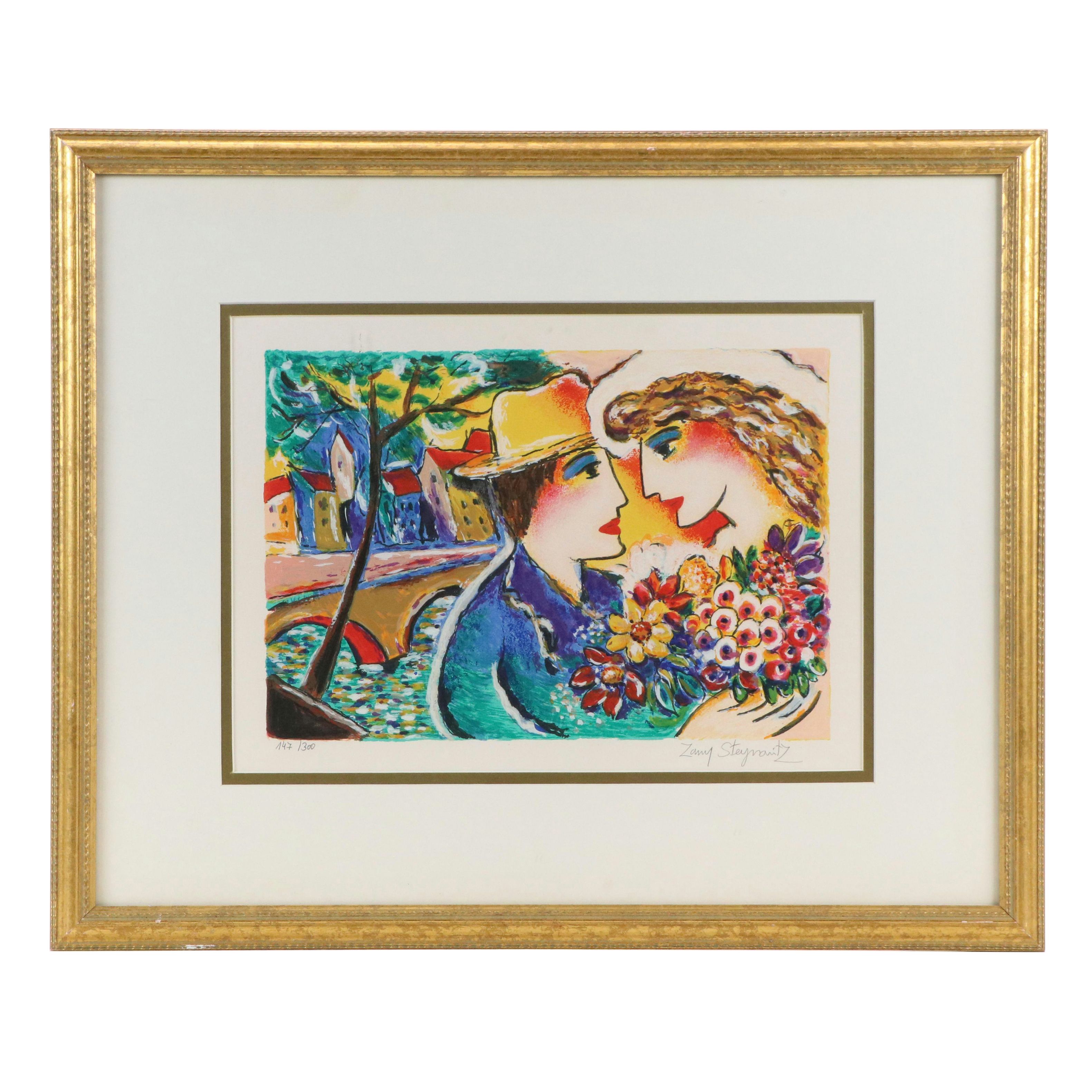 Zamy Steynovitz Serigraph "Speaking Love," Late 20th Century