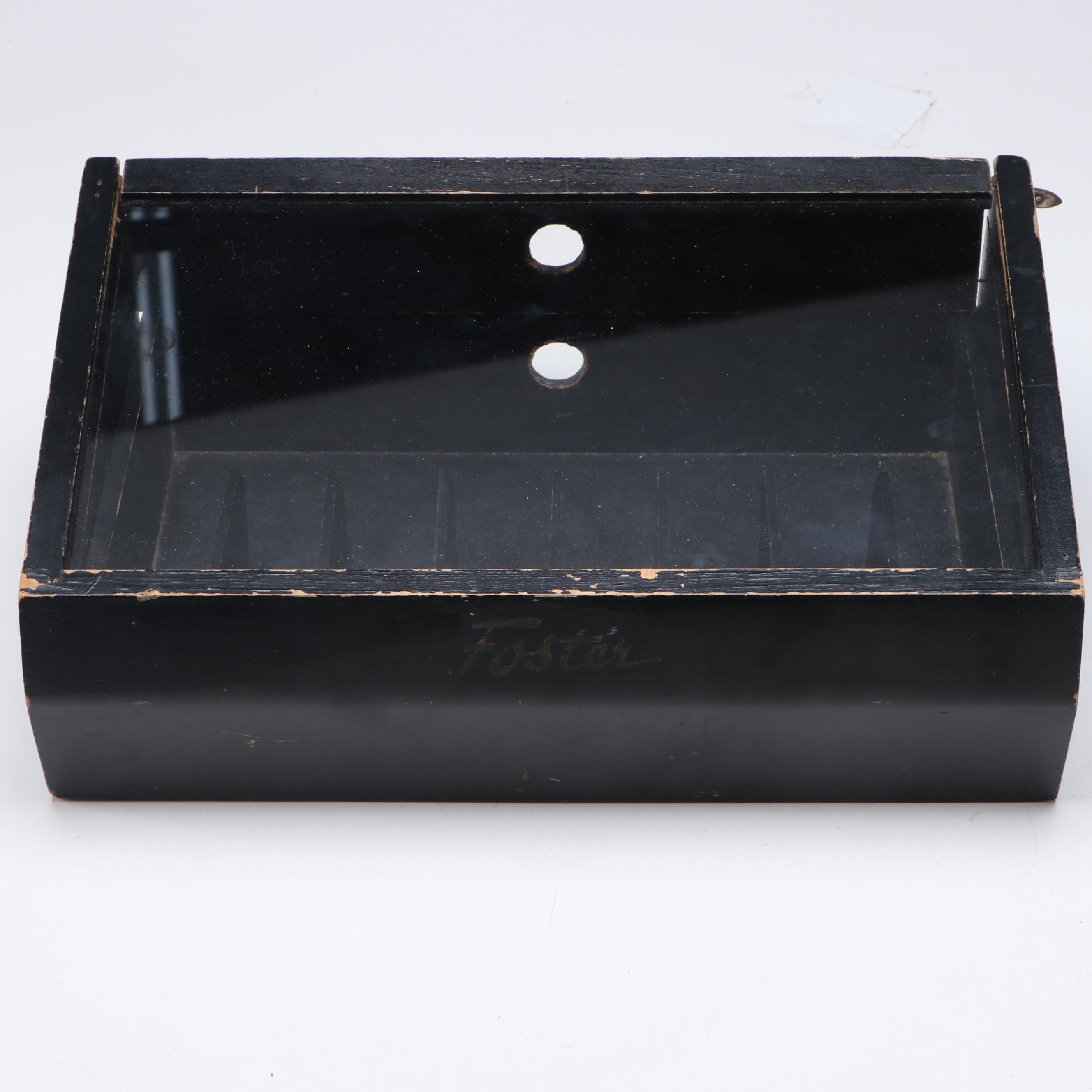 Foster Black Wooden Advertising Store Display, Early to Mid-20th Century