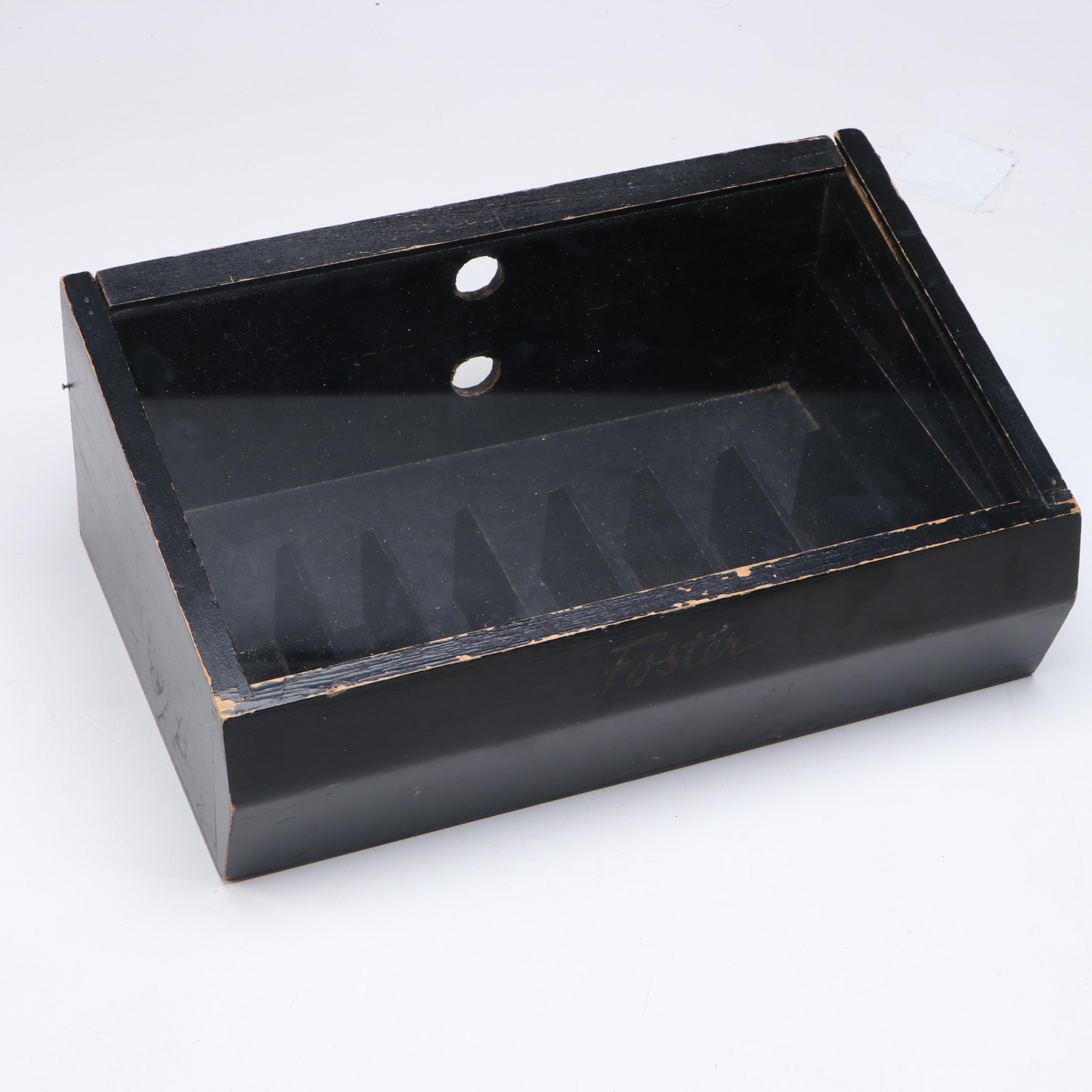 Foster Black Wooden Advertising Store Display, Early to Mid-20th Century