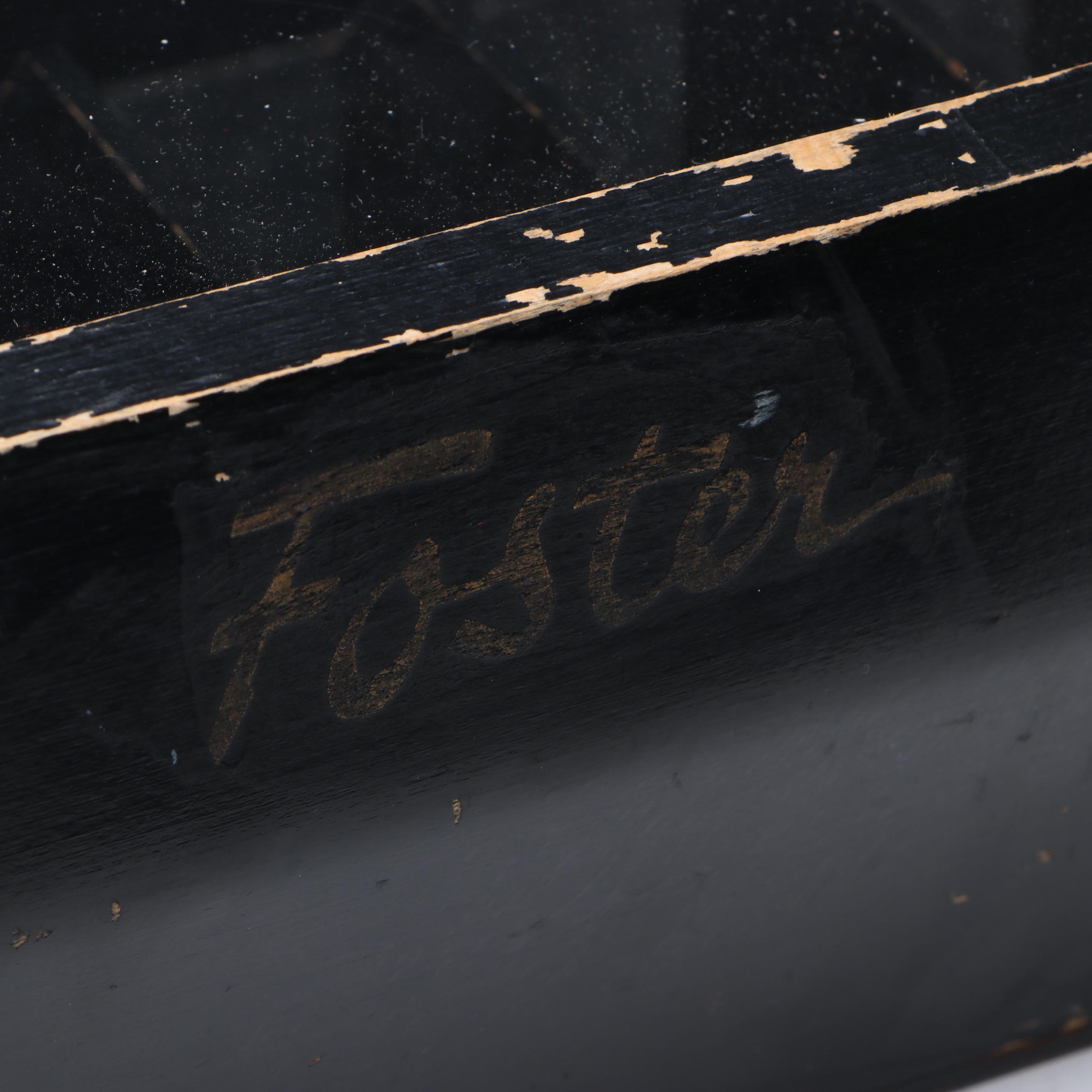 Foster Black Wooden Advertising Store Display, Early to Mid-20th Century