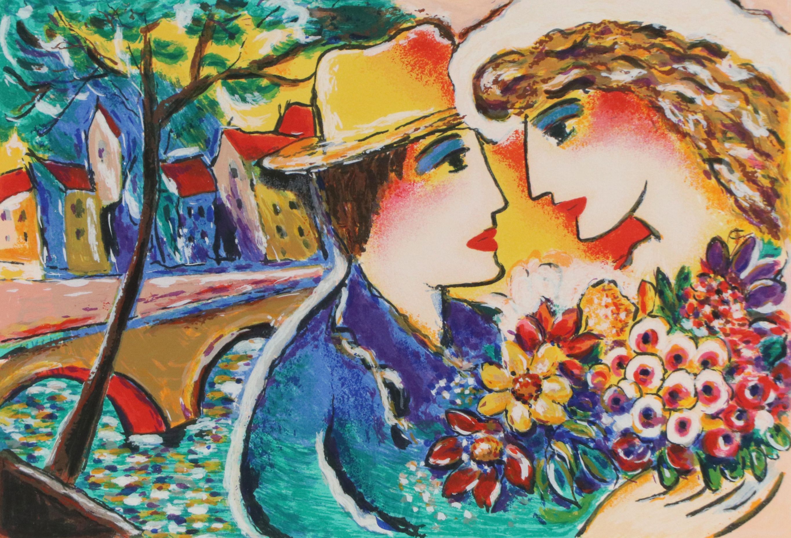 Zamy Steynovitz Serigraph "Speaking Love," Late 20th Century