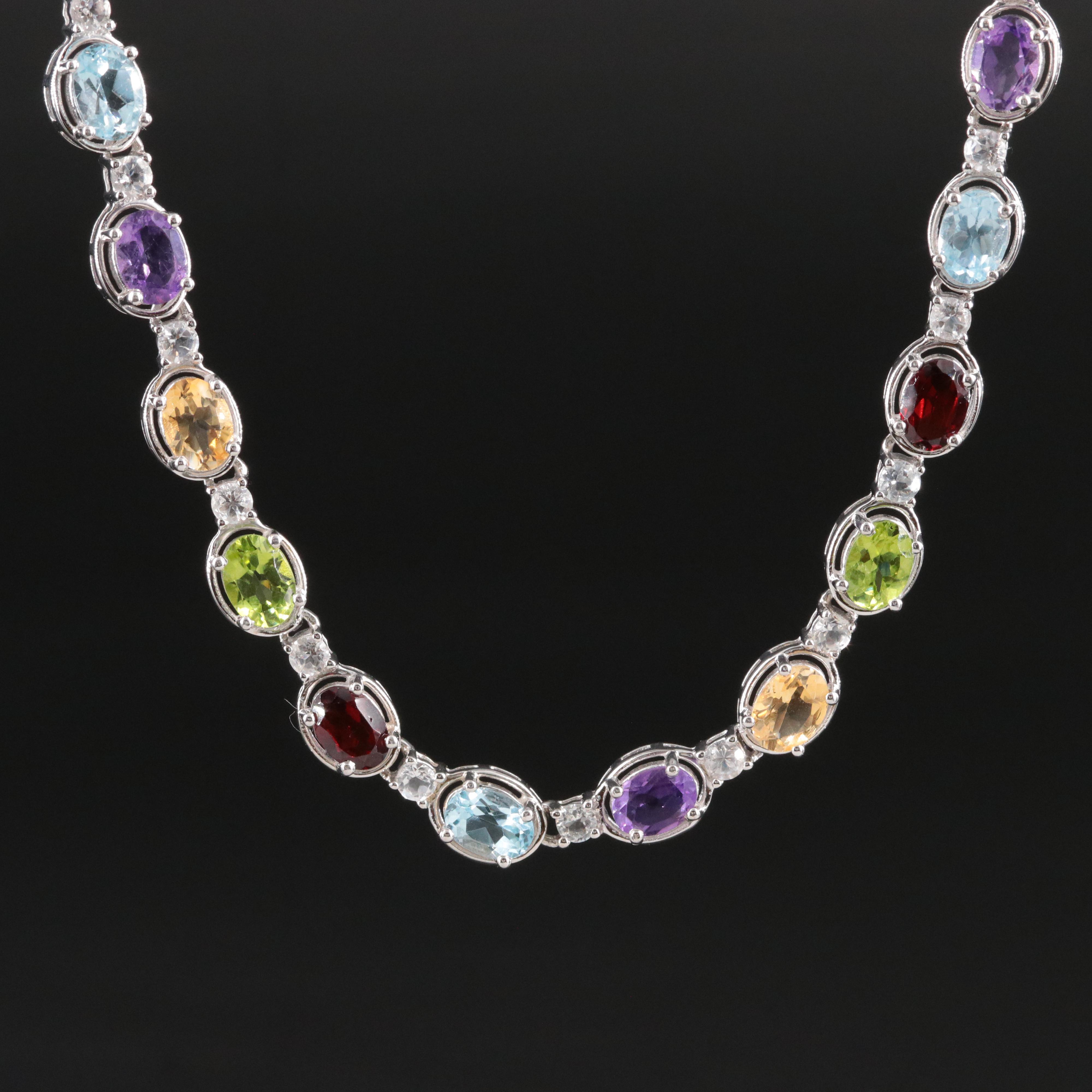 Sterling Gemstone Necklace