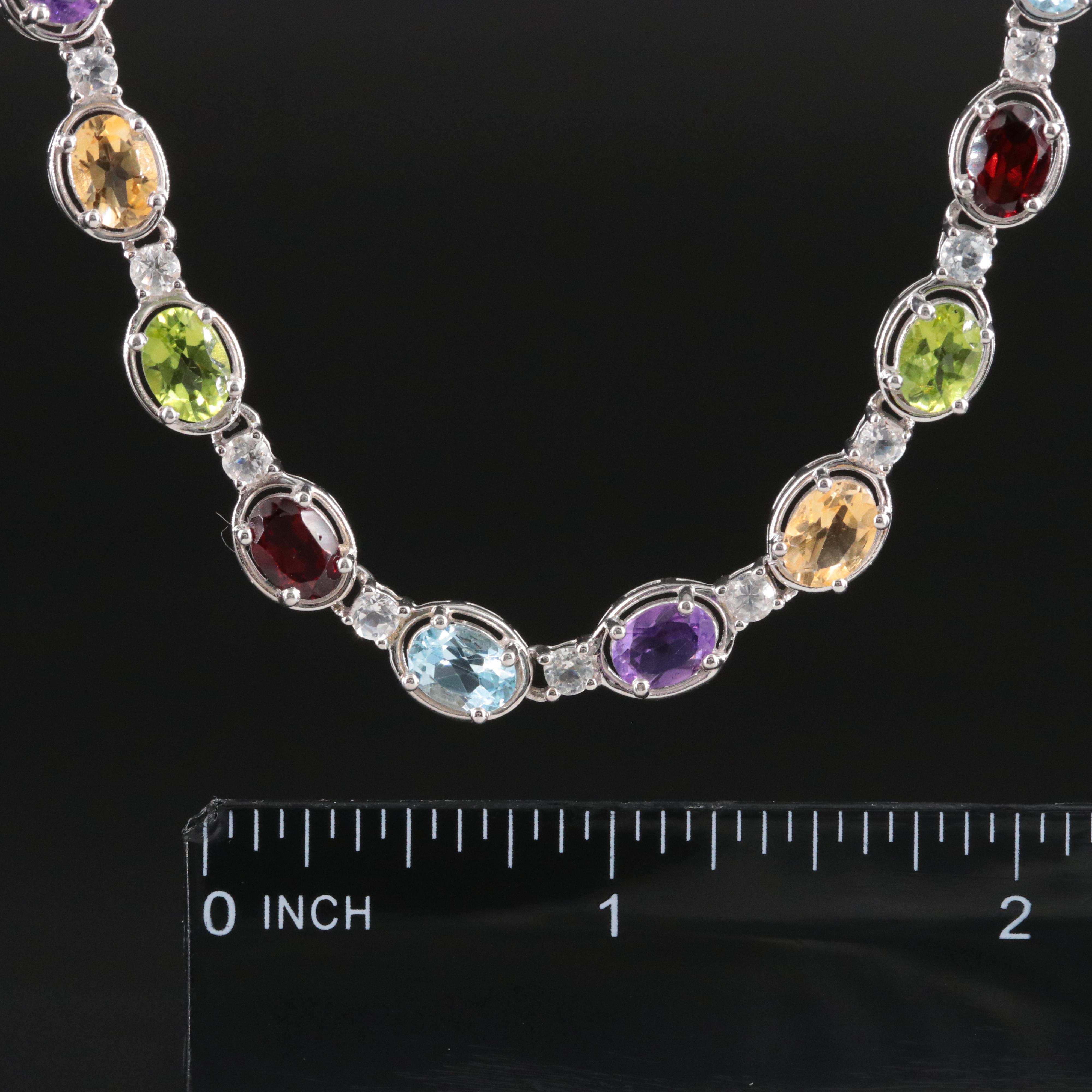 Sterling Gemstone Necklace