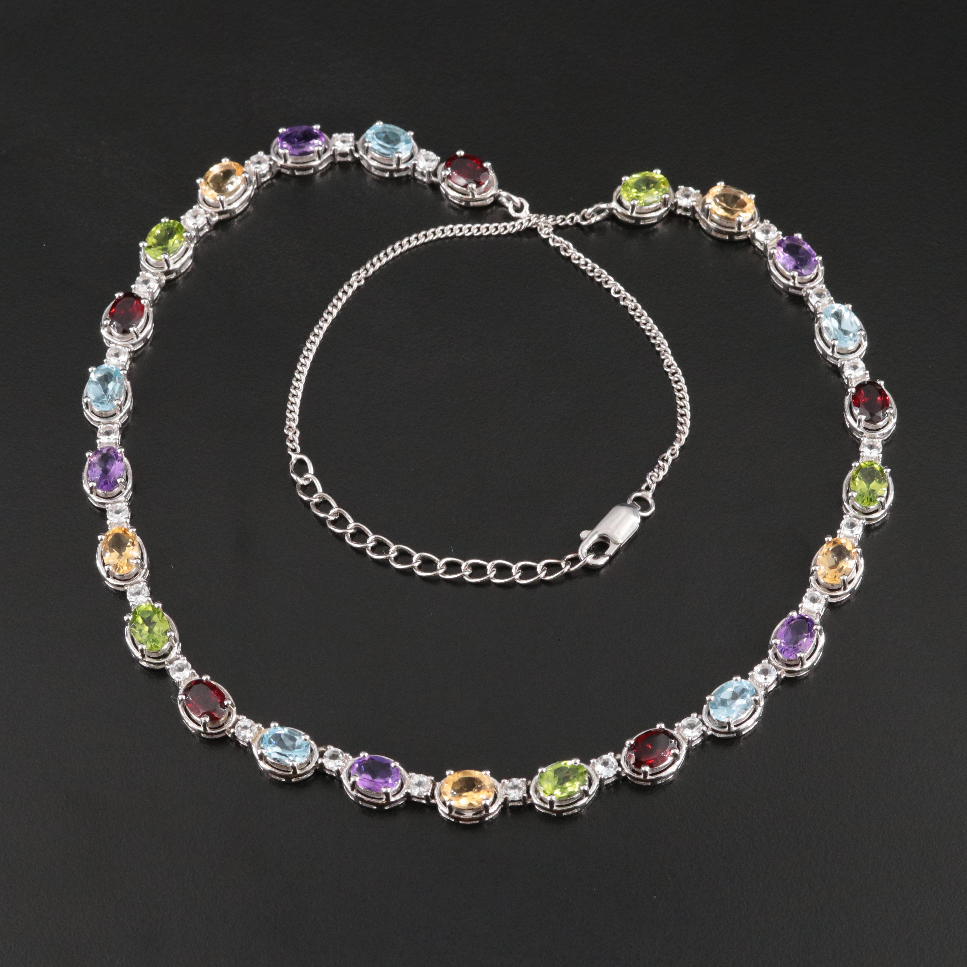 Sterling Gemstone Necklace