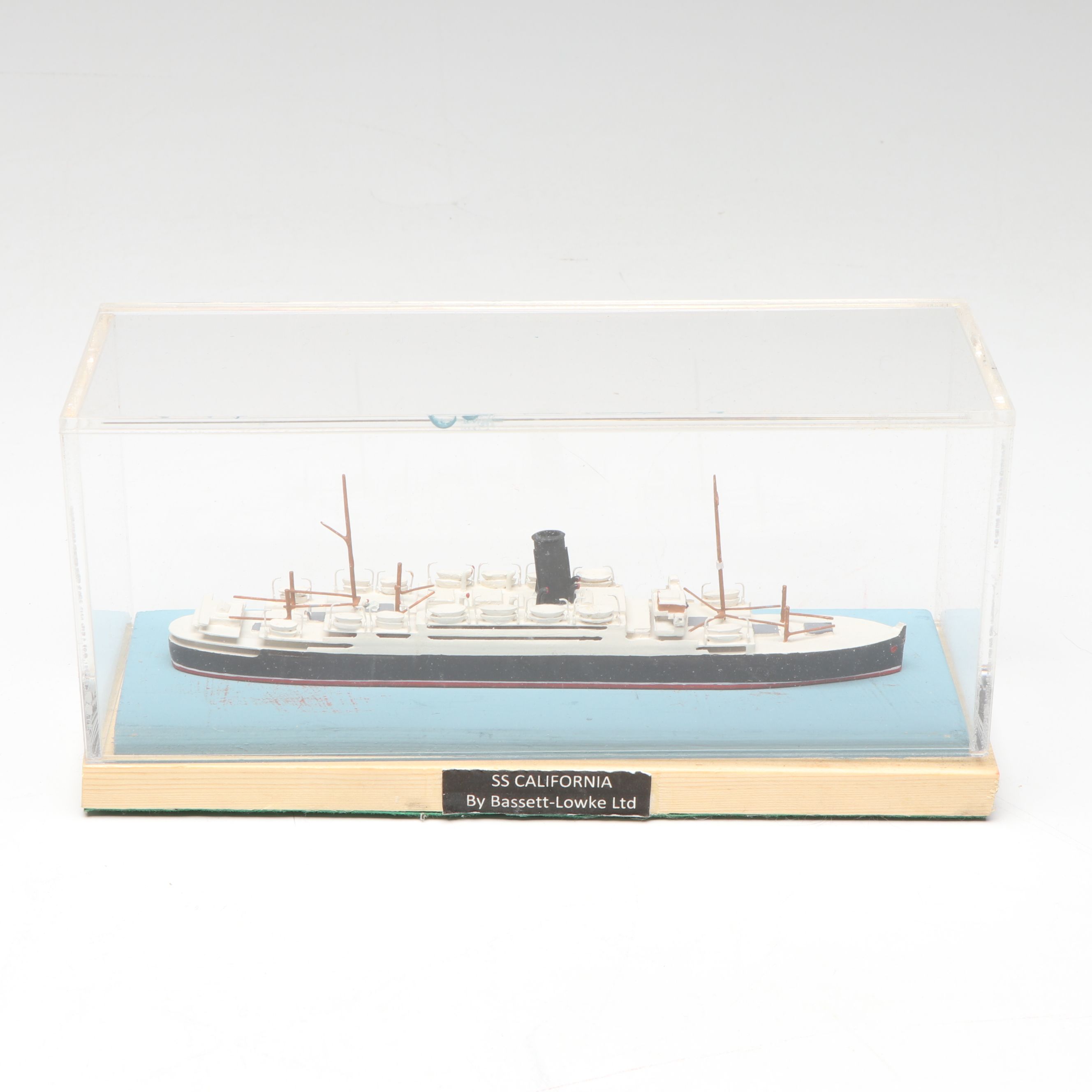 Bassett-Lowke Wooden "SS California" with Other Hand-Painted Metal Ship Models