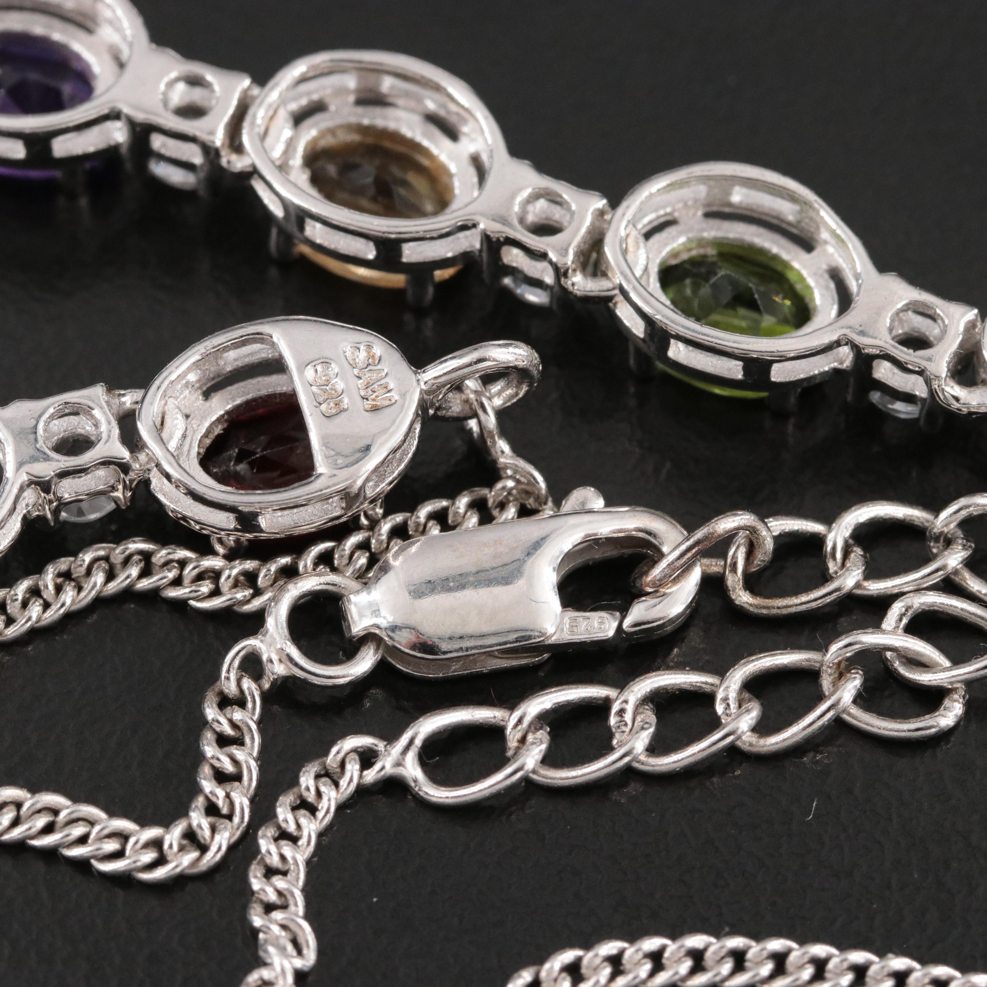 Sterling Gemstone Necklace