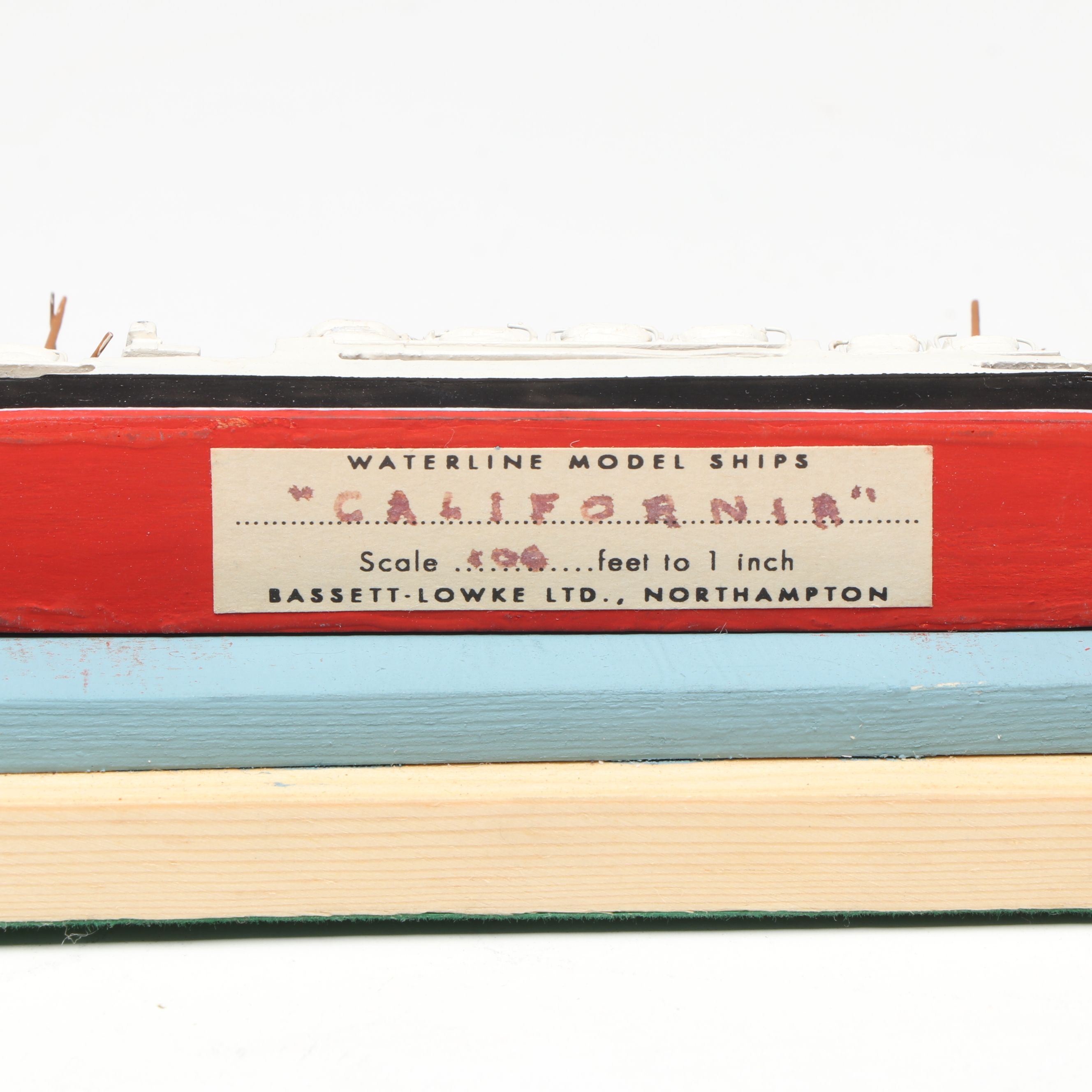 Bassett-Lowke Wooden "SS California" with Other Hand-Painted Metal Ship Models