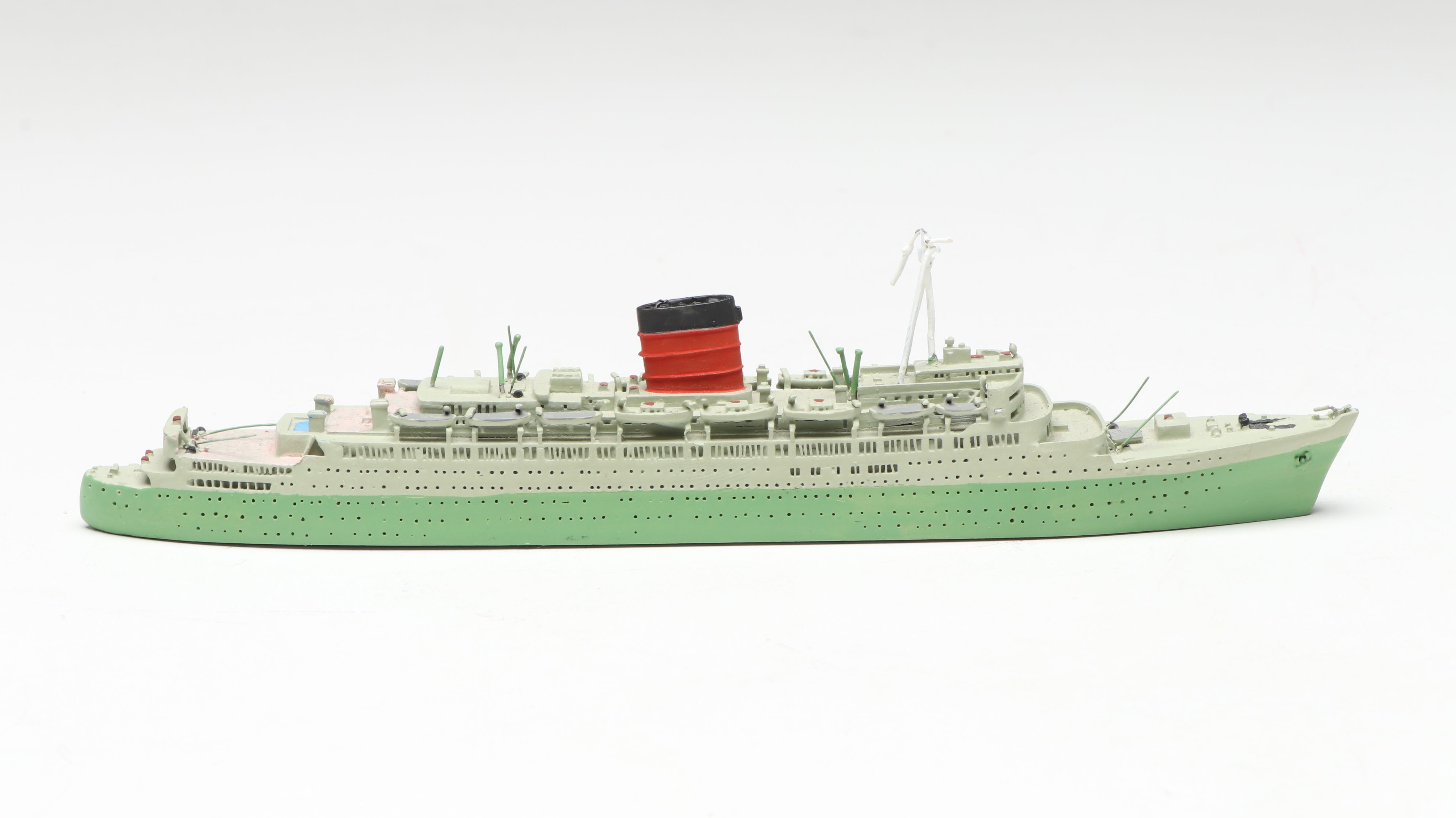 Bassett-Lowke Wooden "SS California" with Other Hand-Painted Metal Ship Models