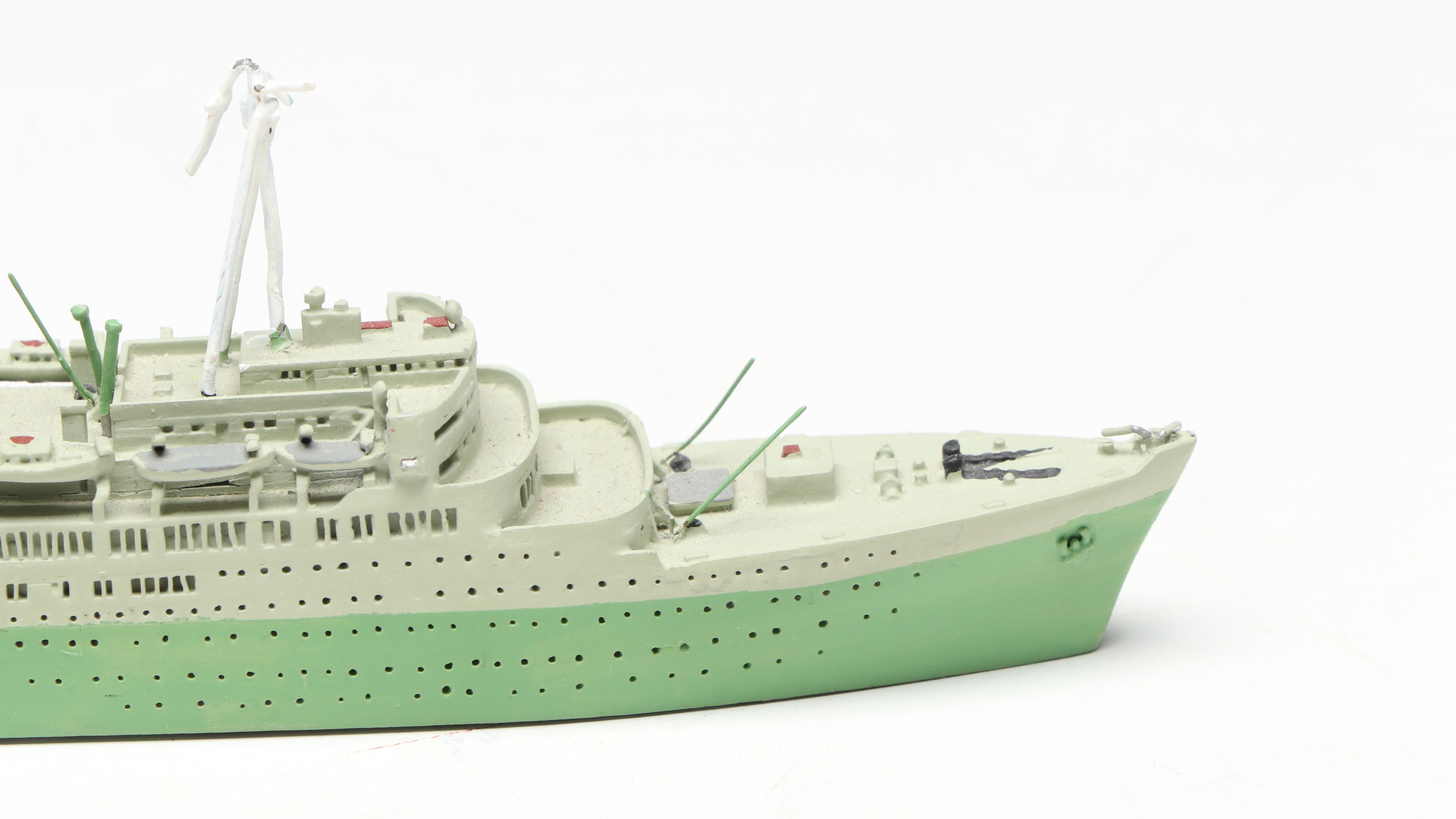 Bassett-Lowke Wooden "SS California" with Other Hand-Painted Metal Ship Models