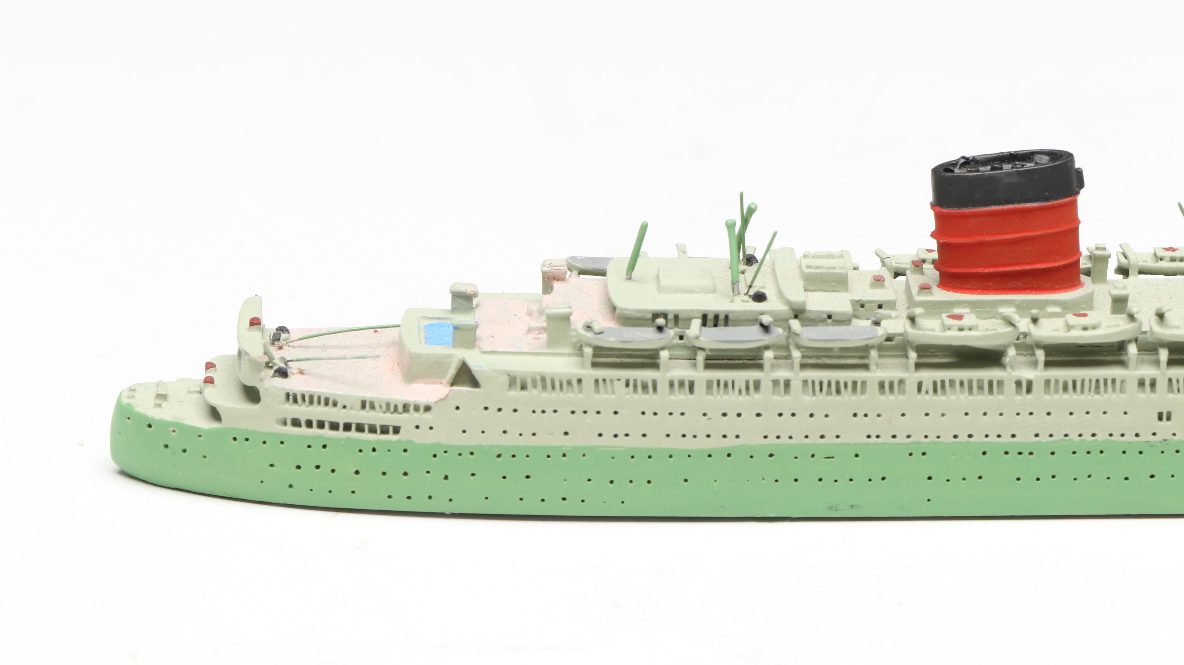Bassett-Lowke Wooden "SS California" with Other Hand-Painted Metal Ship Models