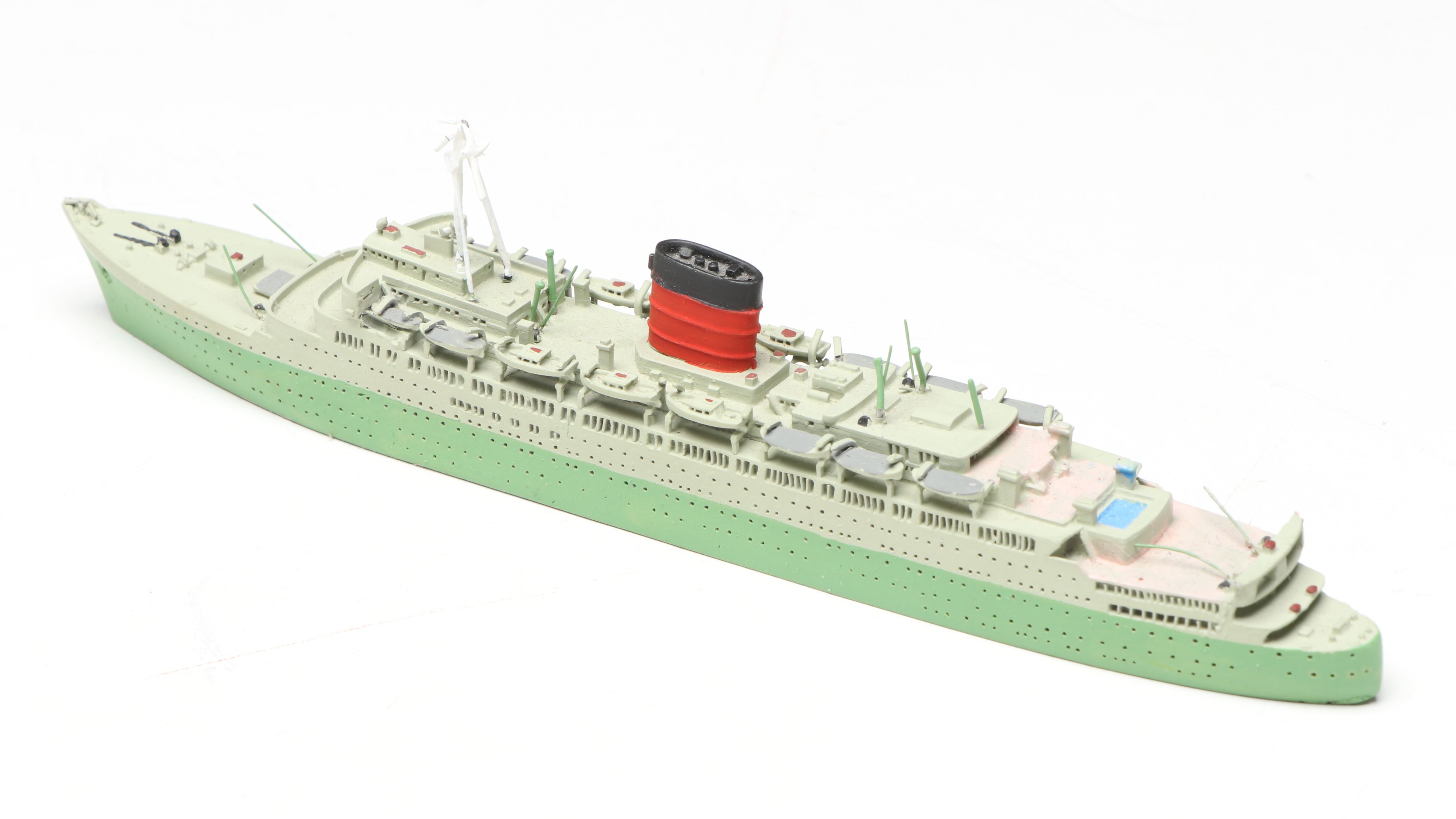 Bassett-Lowke Wooden "SS California" with Other Hand-Painted Metal Ship Models