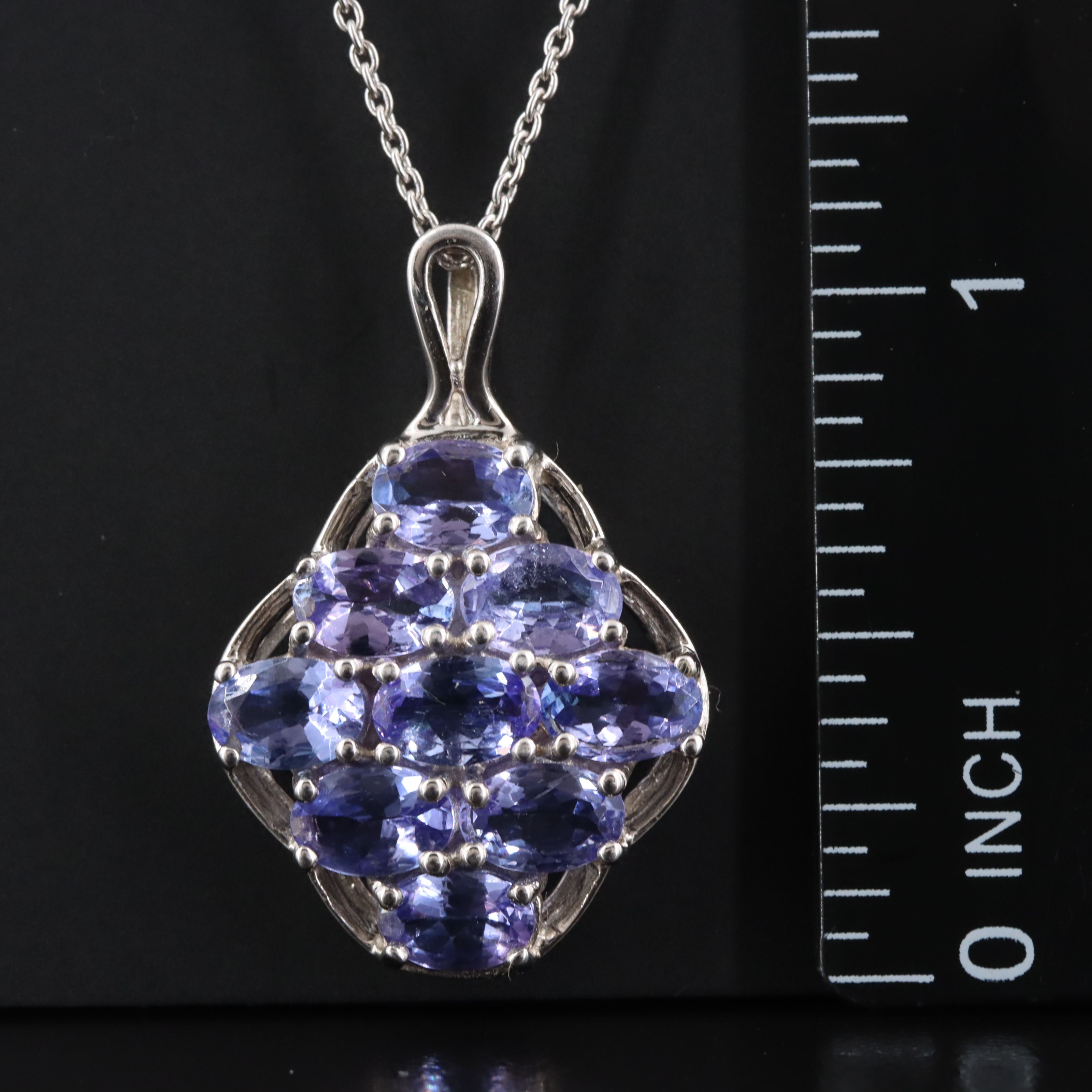 Sterling Tanzanite Pendant Necklace